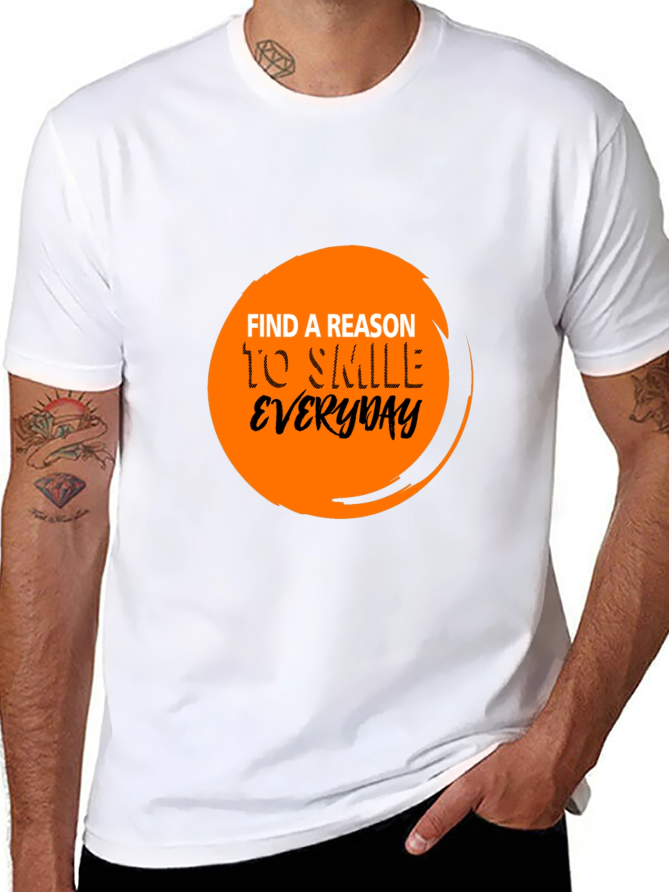 Inspirational Find a Reason to Smile Black T-Shirt