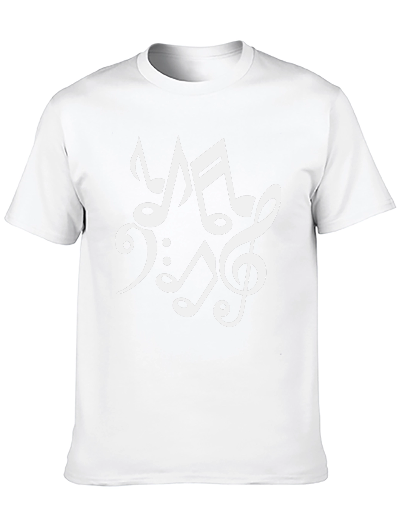 Music Notes Graphic Print Black T-Shirt