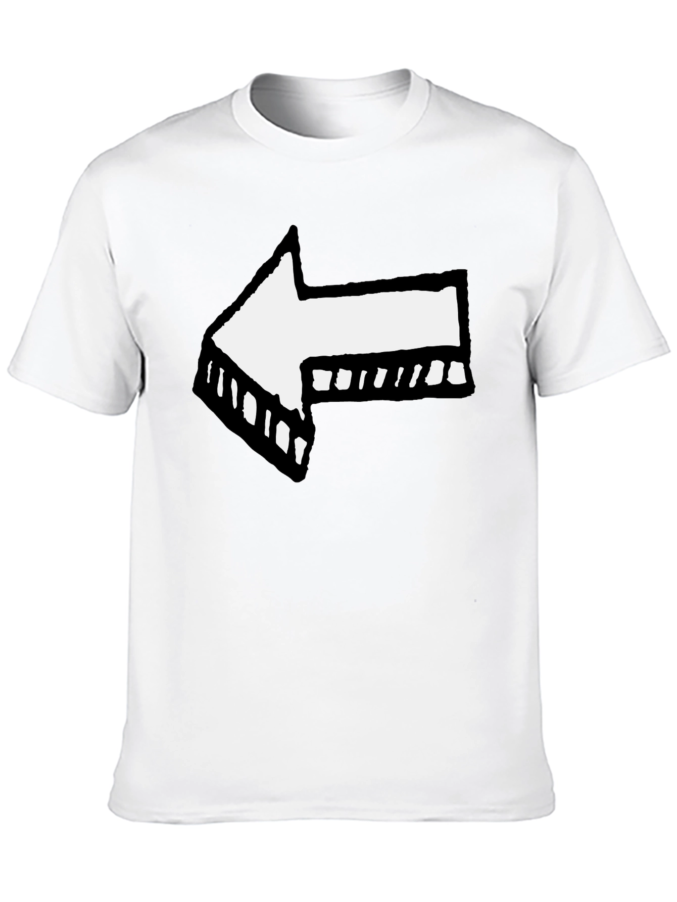 Left Arrow Graphic Print Black T-Shirt