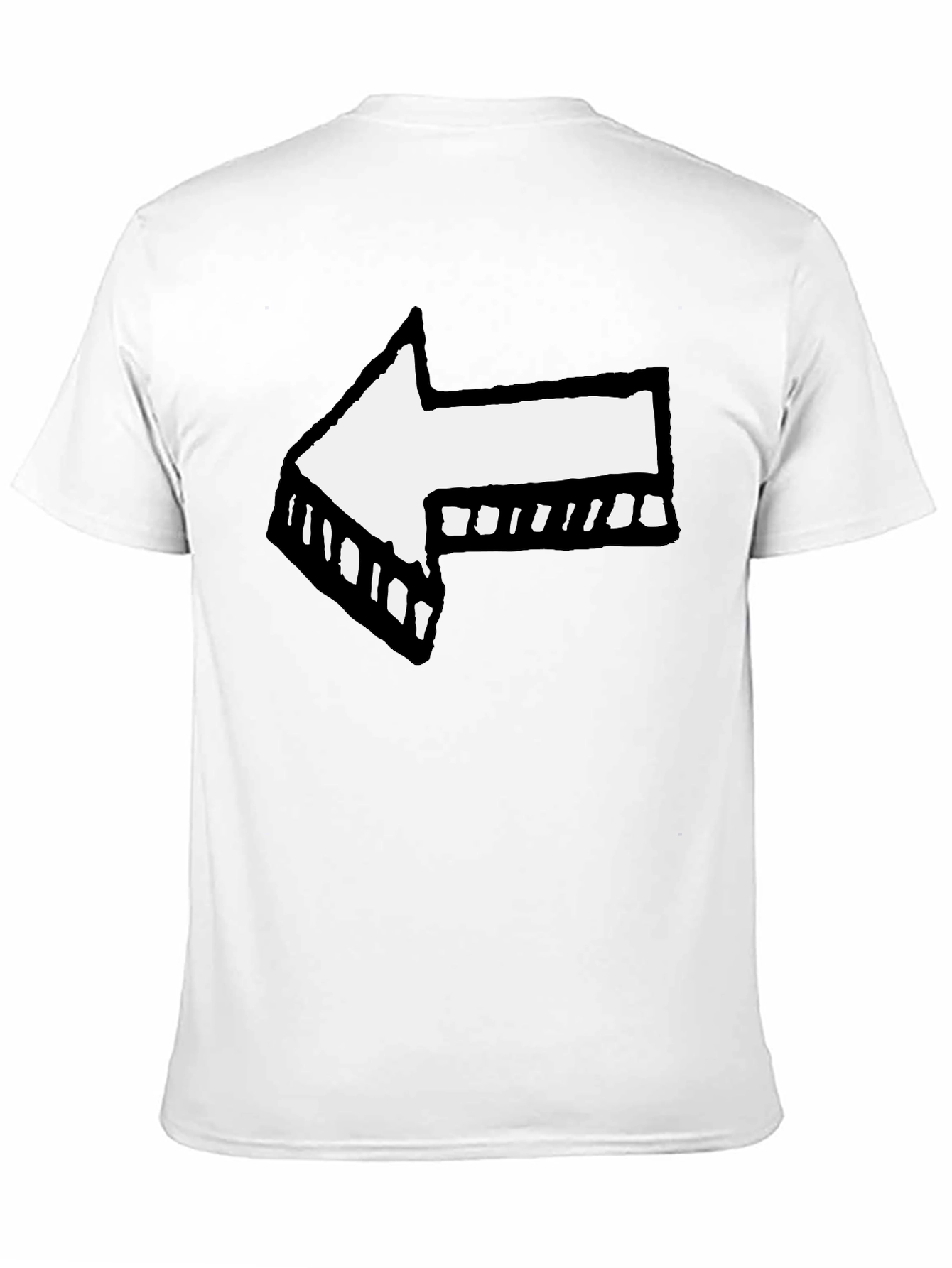 Left Arrow Graphic Print Black T-Shirt