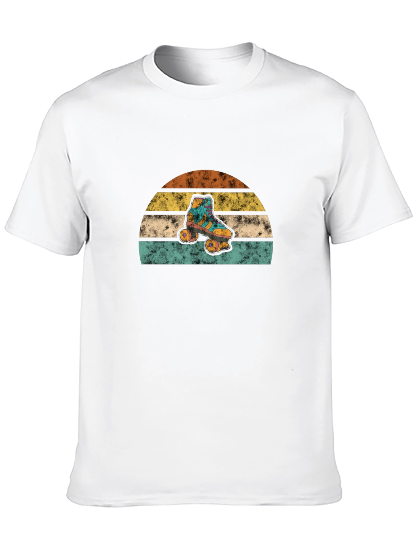 Retro Roller Skate Sunset Graphic Tee