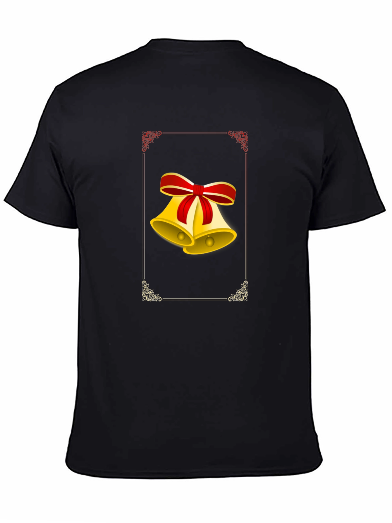 Festive Christmas Bells Graphic Tee - Black