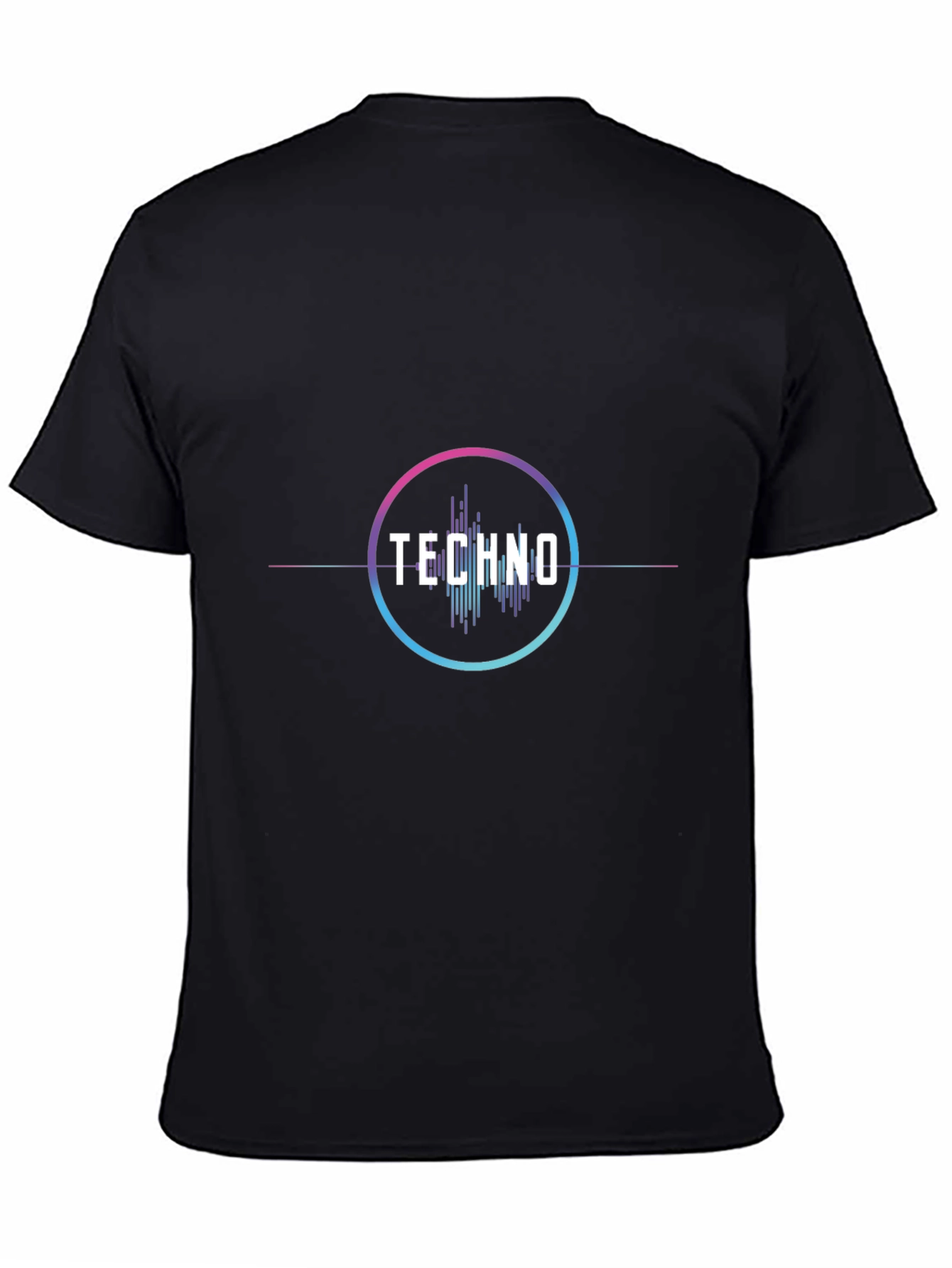 Techno Music Graphic Tee - Stylish Black Cotton T-Shirt