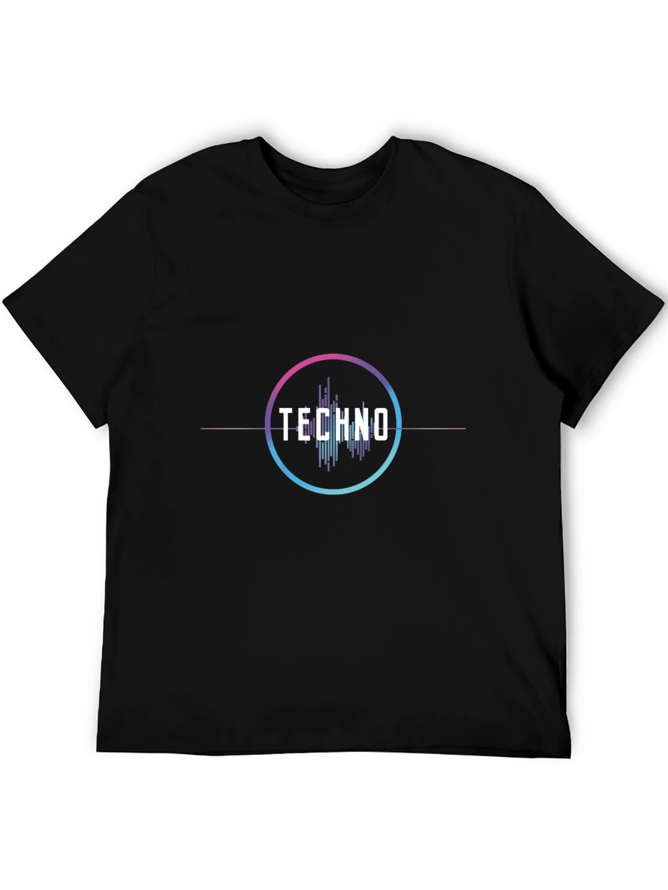 Techno Music Graphic Tee - Stylish Black Cotton T-Shirt