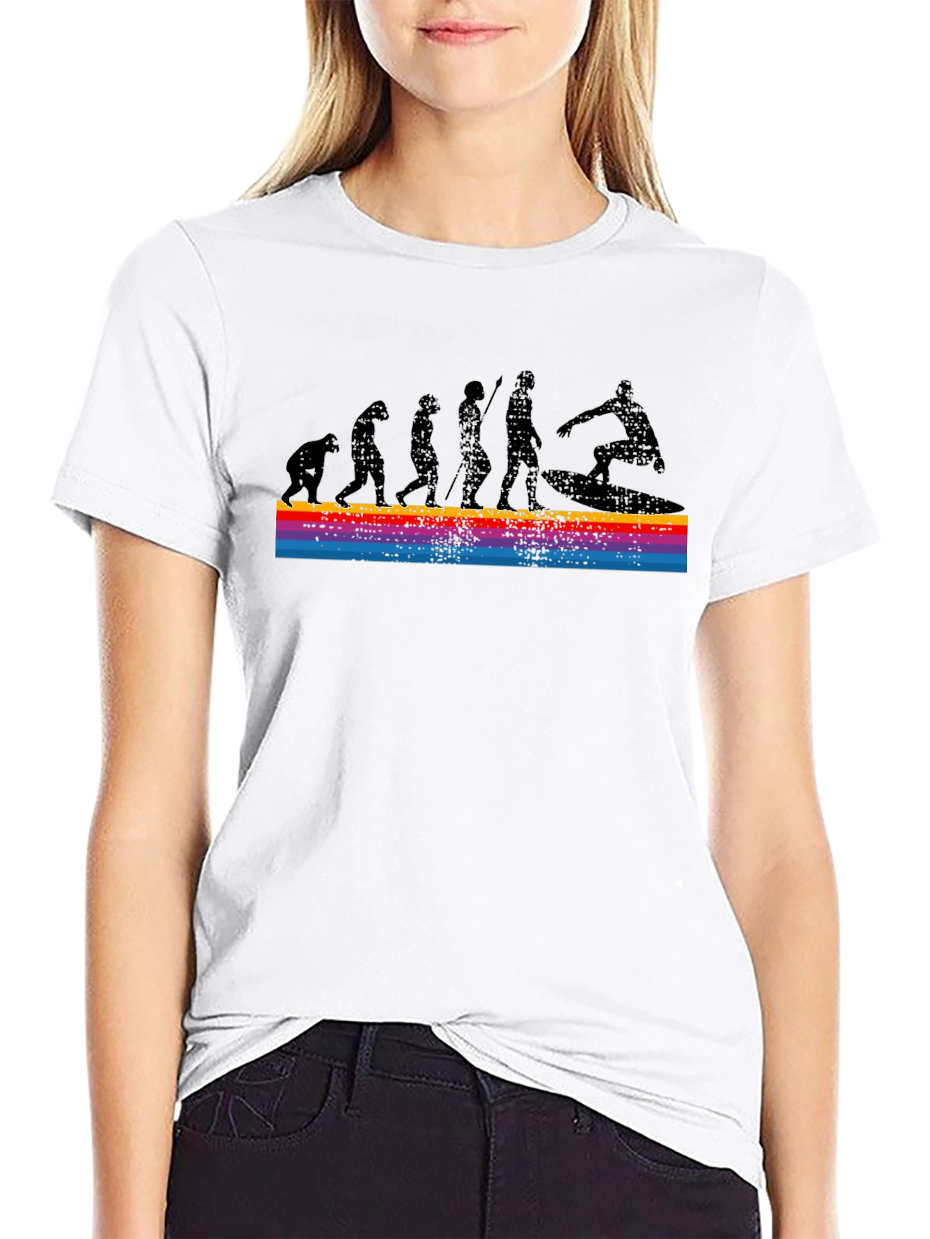 Evolution of Surfing Graphic Tee - Black