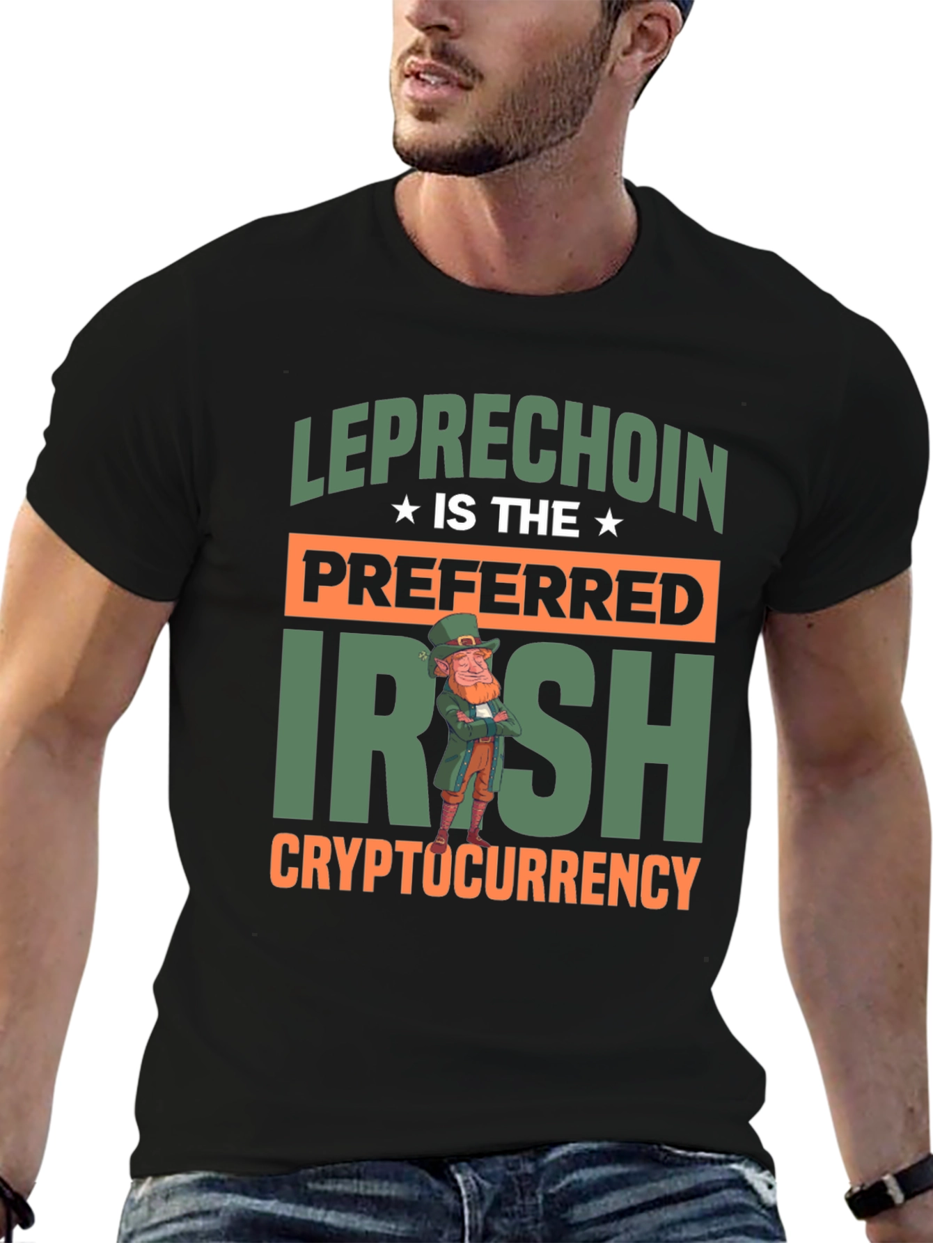 Leprechaun Irish Cryptocurrency Graphic T-Shirt