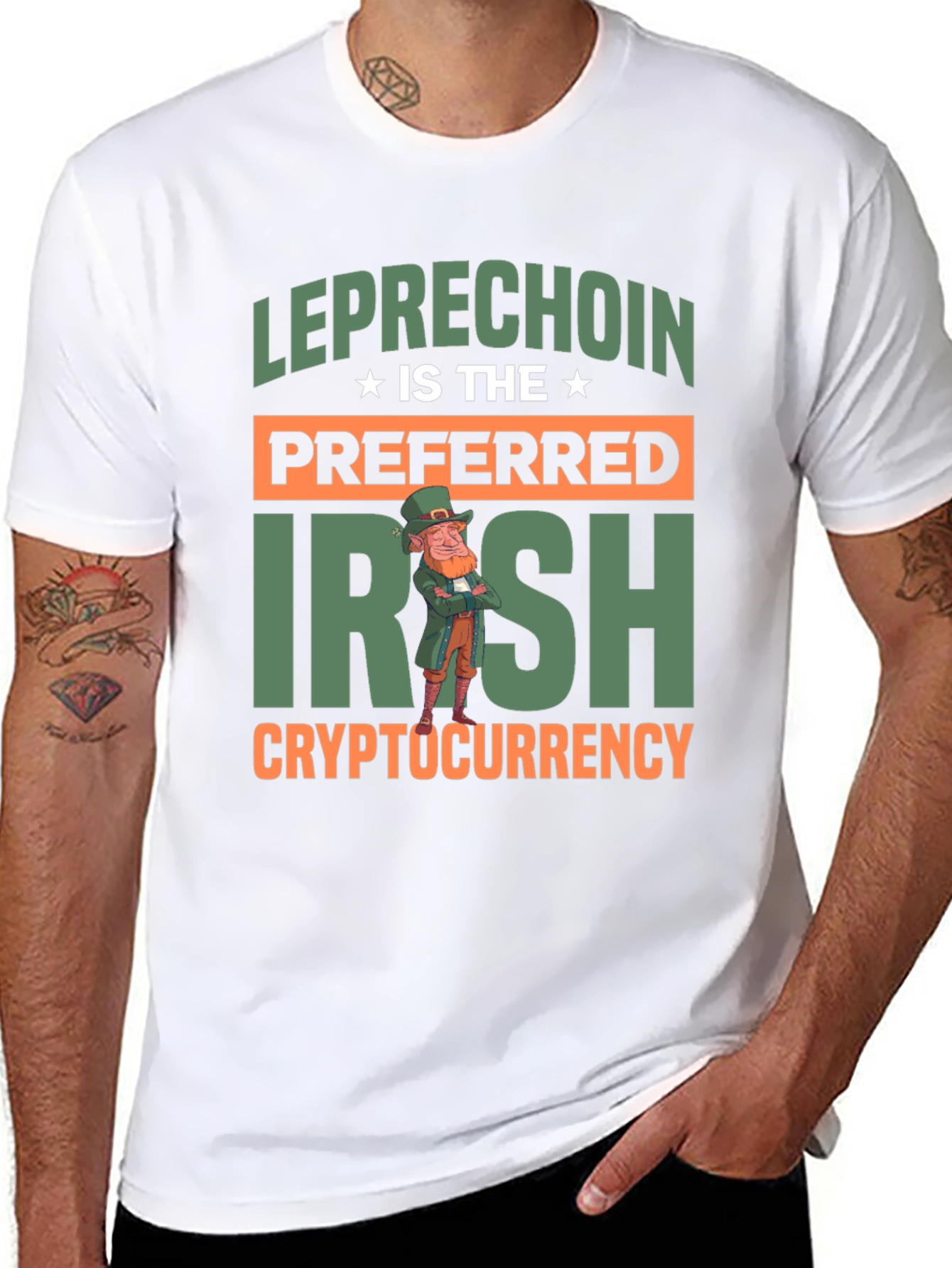 Leprechaun Irish Cryptocurrency Graphic T-Shirt