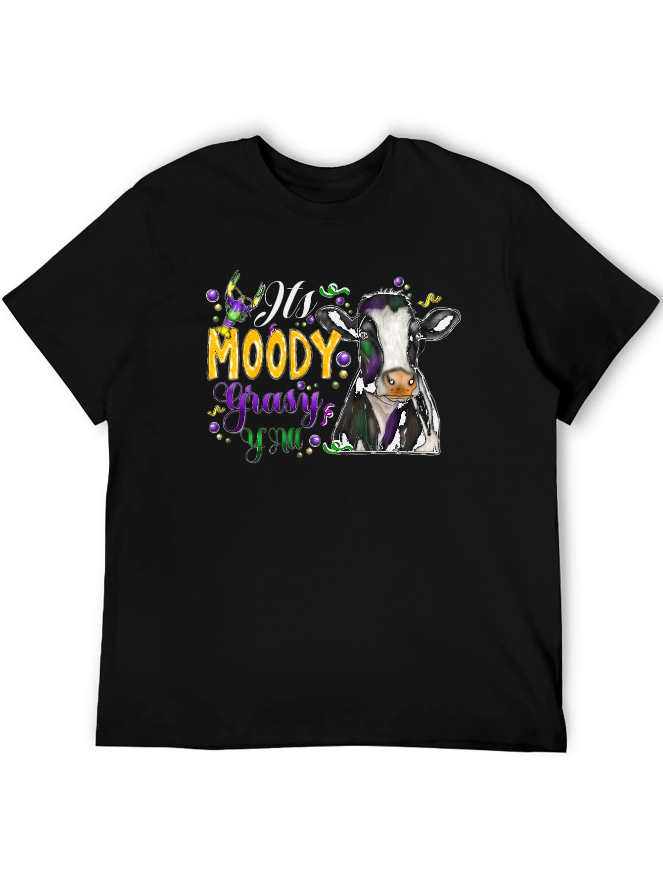 Moody Gras Cow T-Shirt