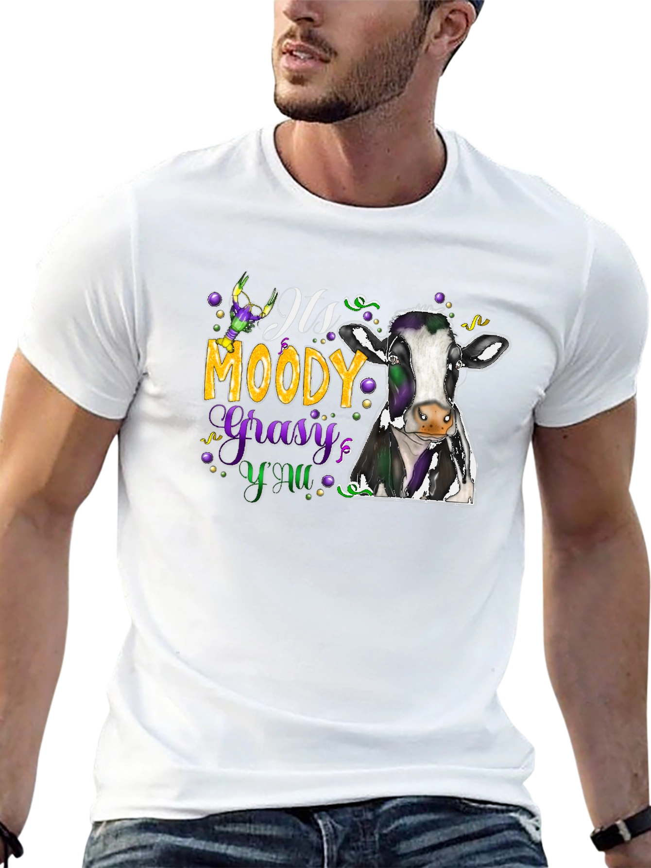 Moody Gras Cow T-Shirt