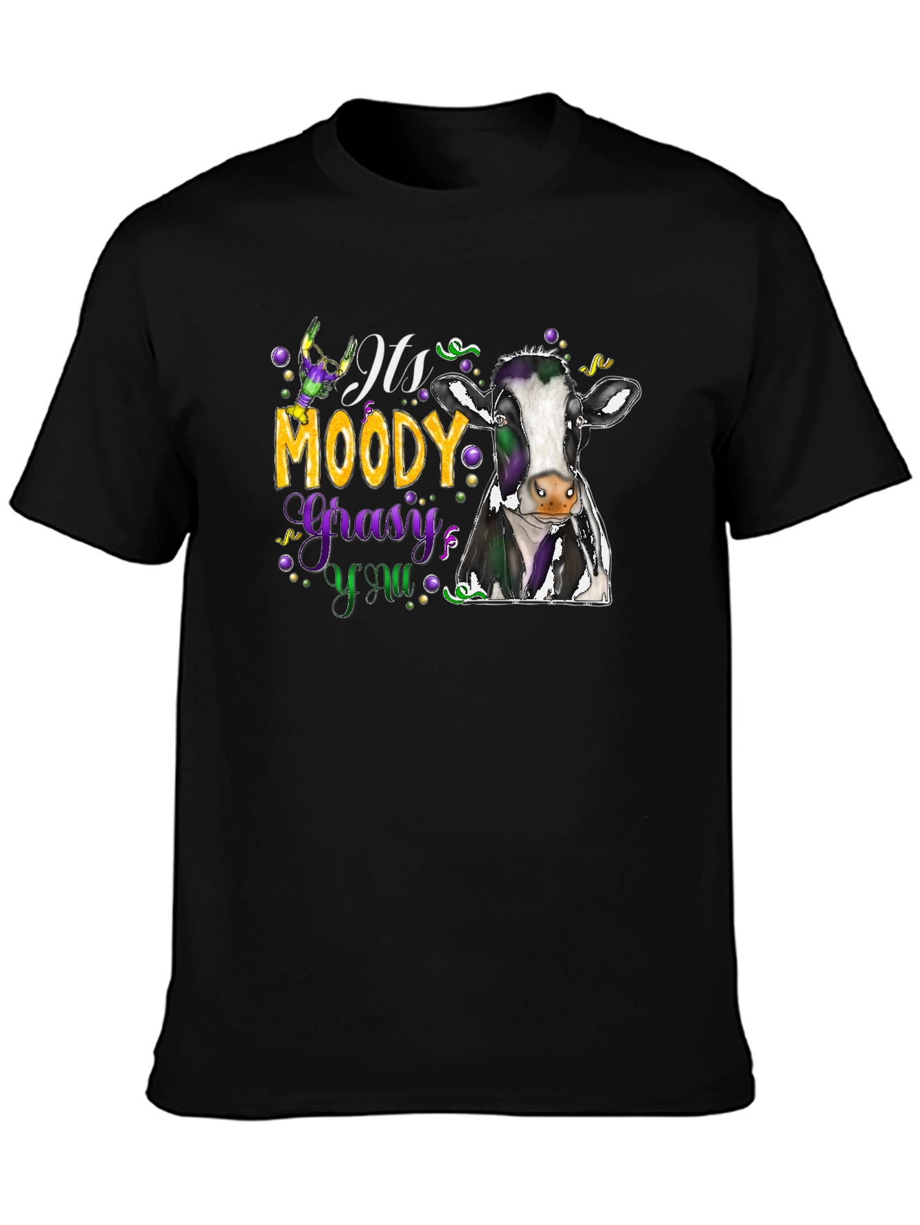 Moody Gras Cow T-Shirt