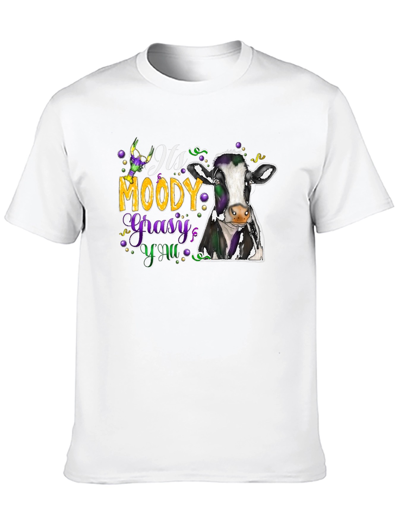 Moody Gras Cow T-Shirt