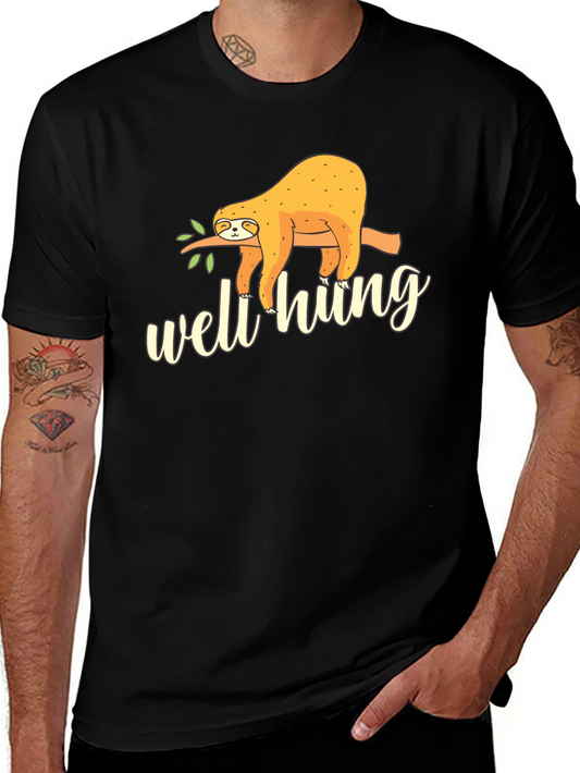 Well Hung Sloth Graphic Tee - Funny Casual T-Shirt