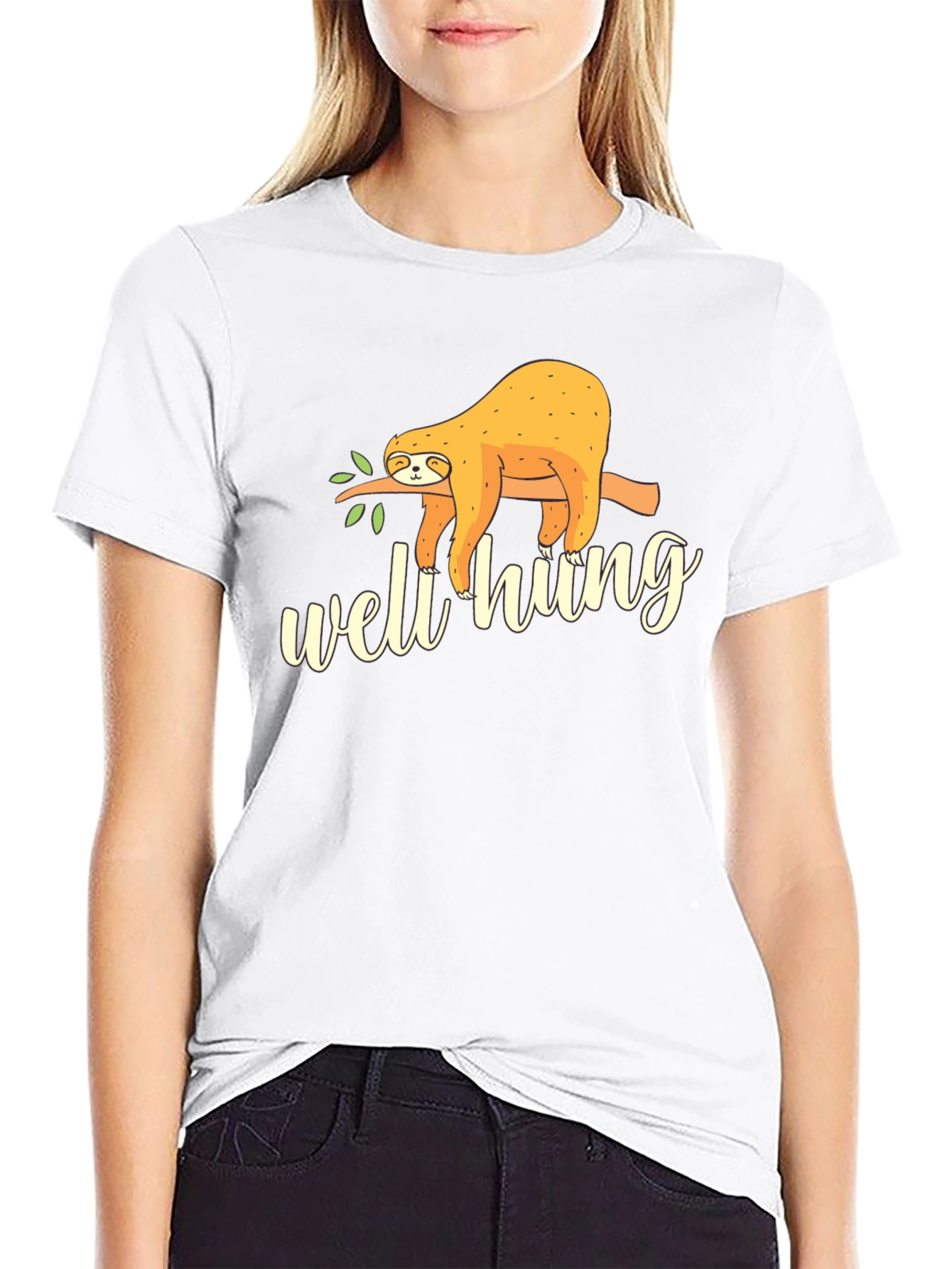 Well Hung Sloth Graphic Tee - Funny Casual T-Shirt