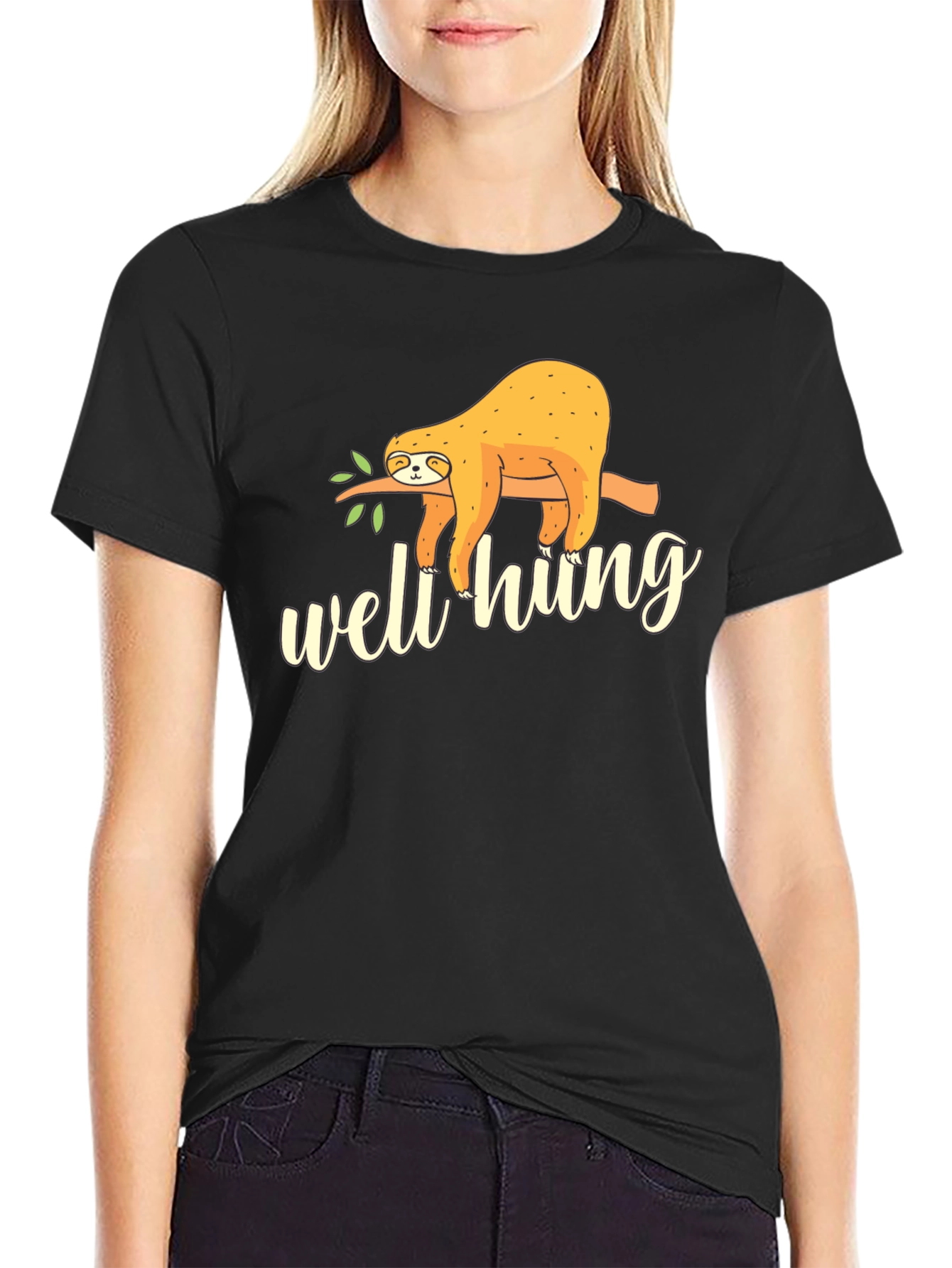 Well Hung Sloth Graphic Tee - Funny Casual T-Shirt