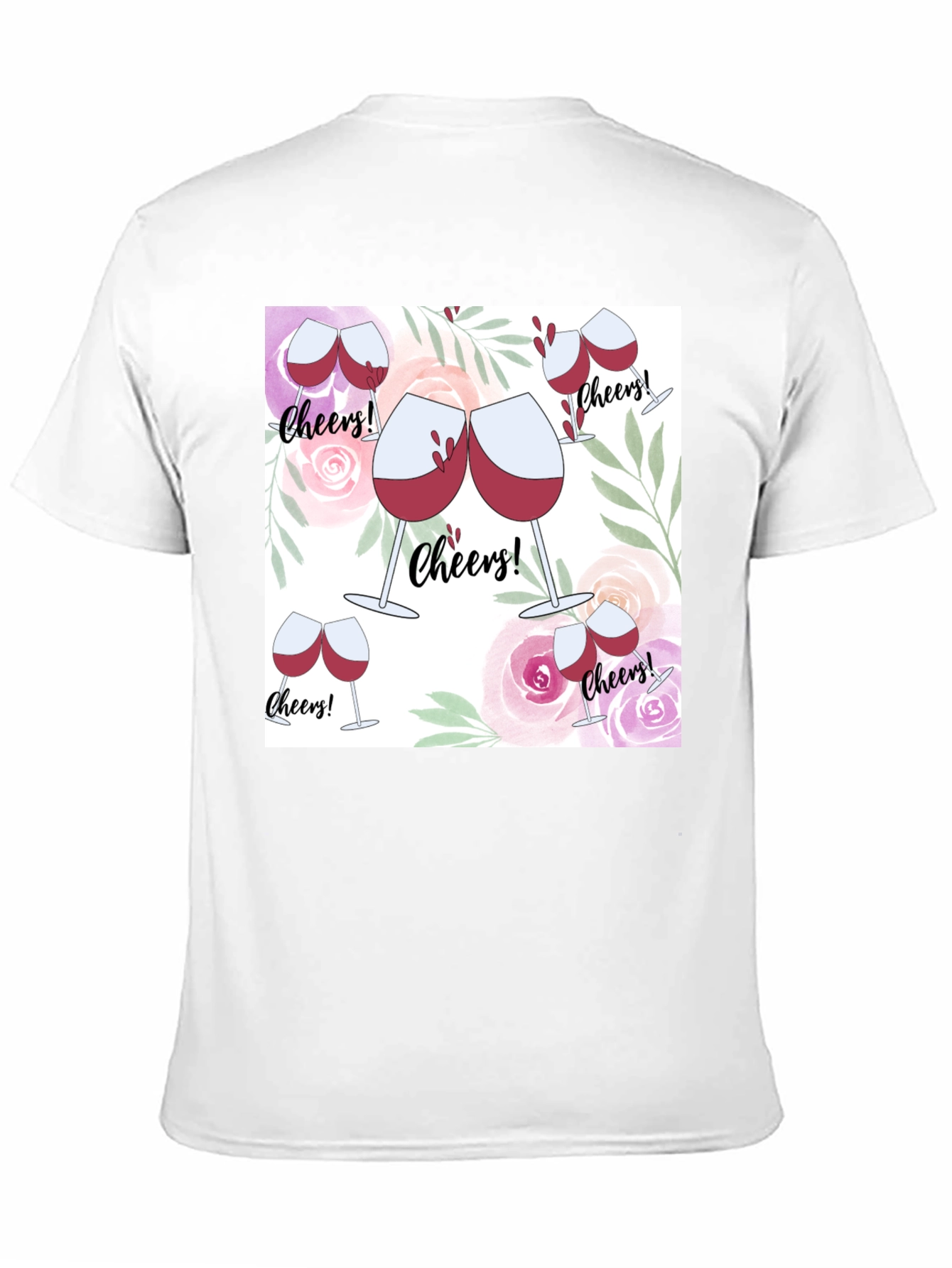 Cheers Wine Glasses Graphic T-Shirt
