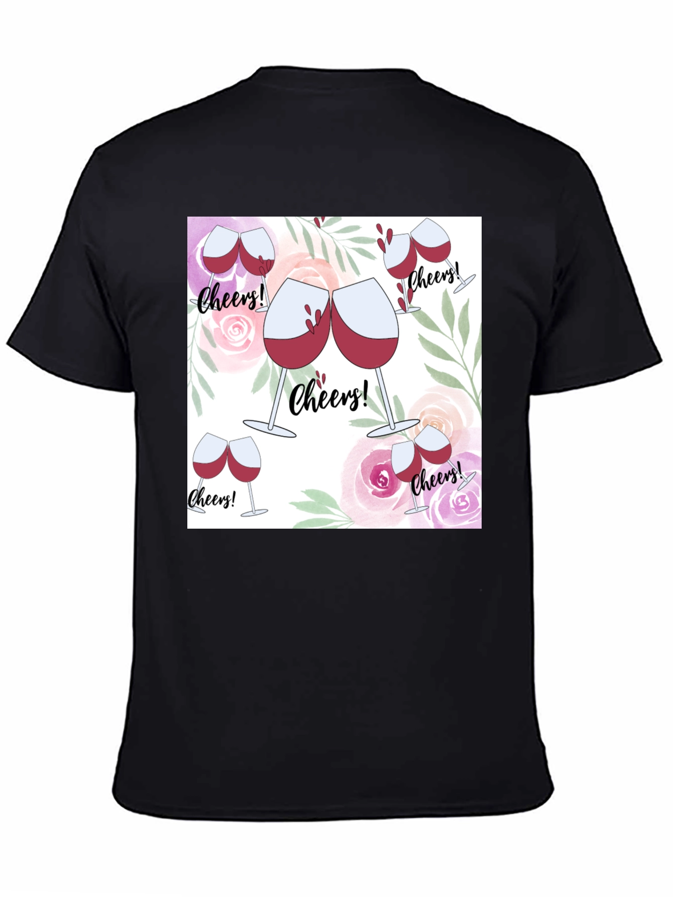 Cheers Wine Glasses Graphic T-Shirt