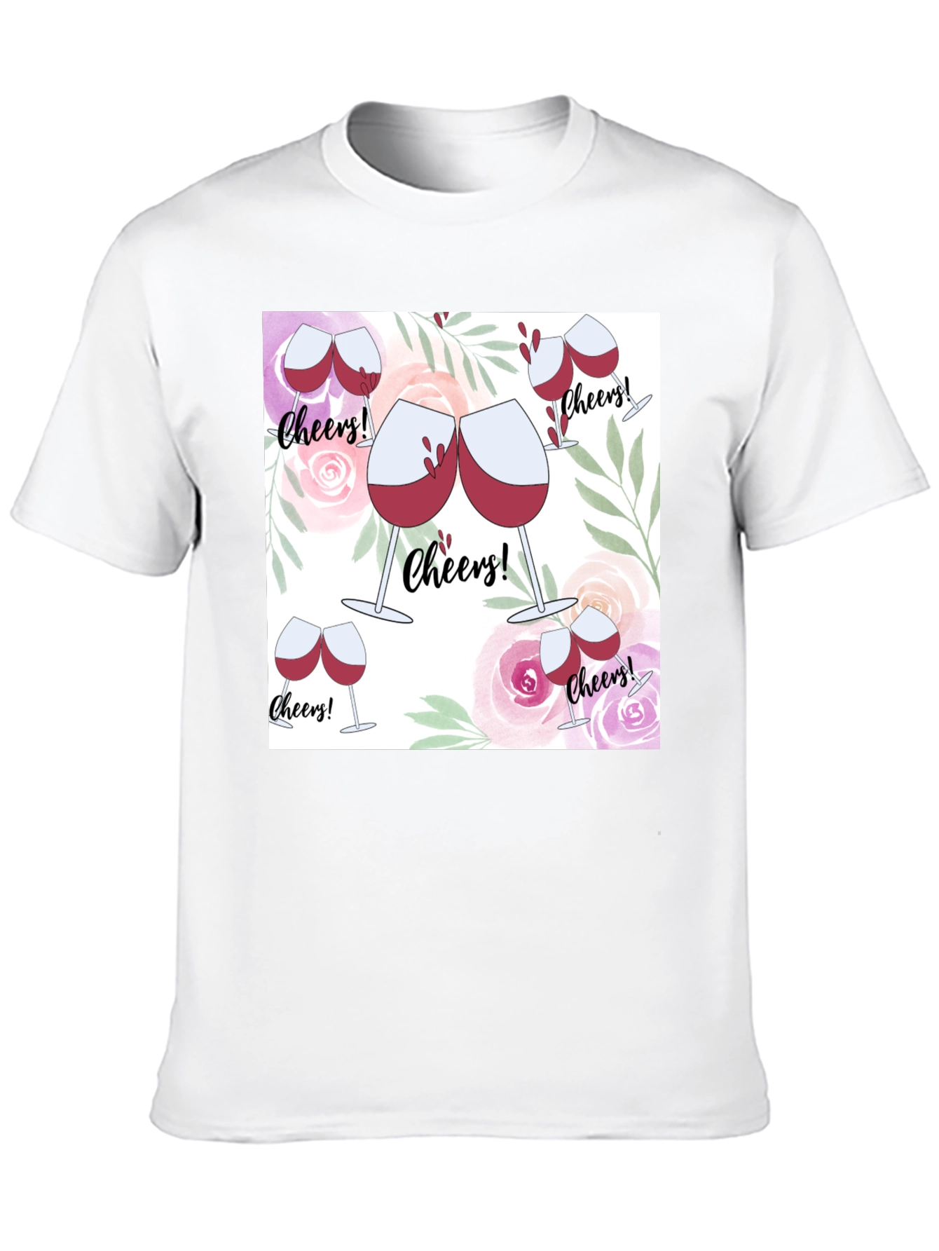 Cheers Wine Glasses Graphic T-Shirt