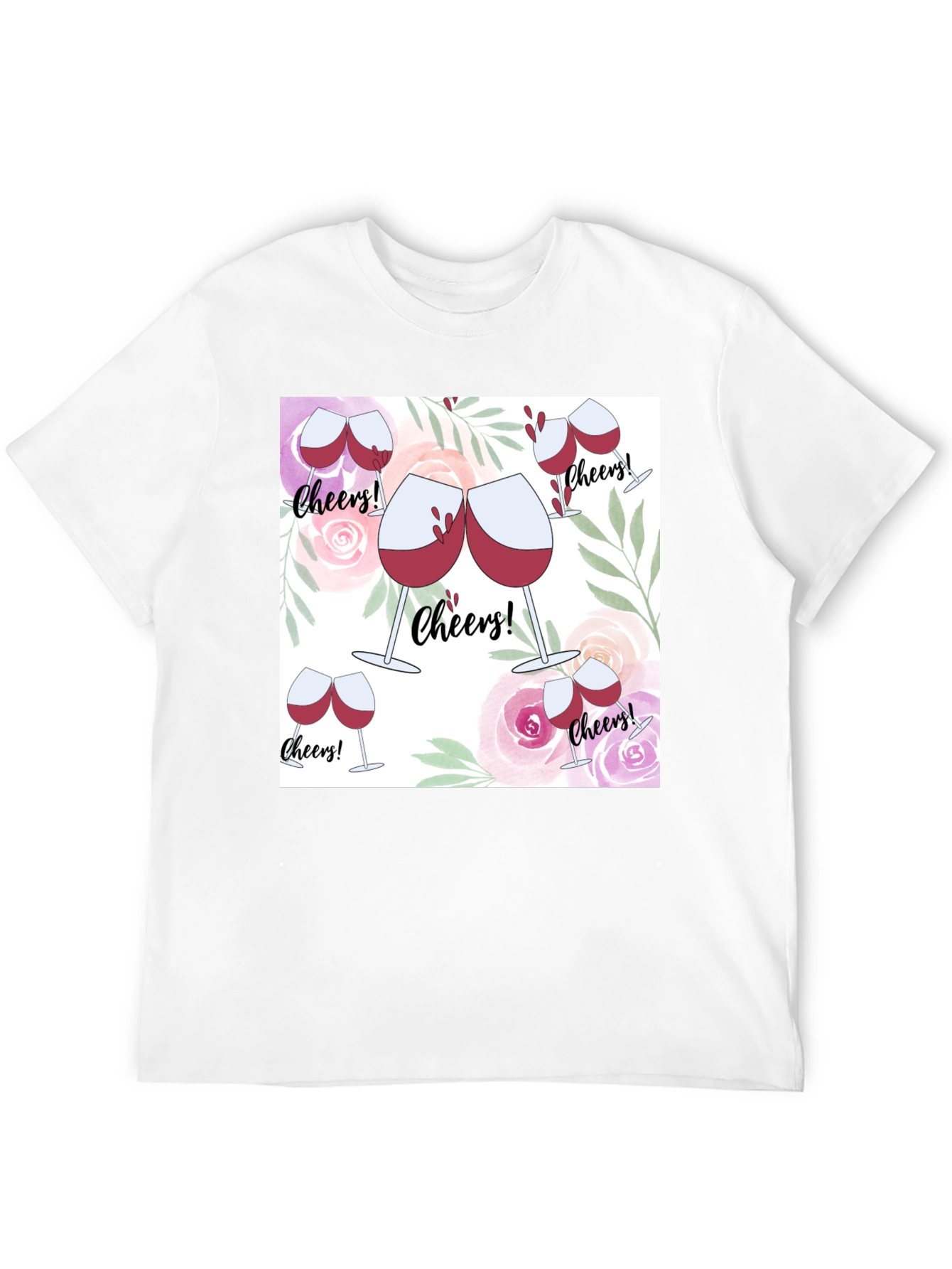 Cheers Wine Glasses Graphic T-Shirt