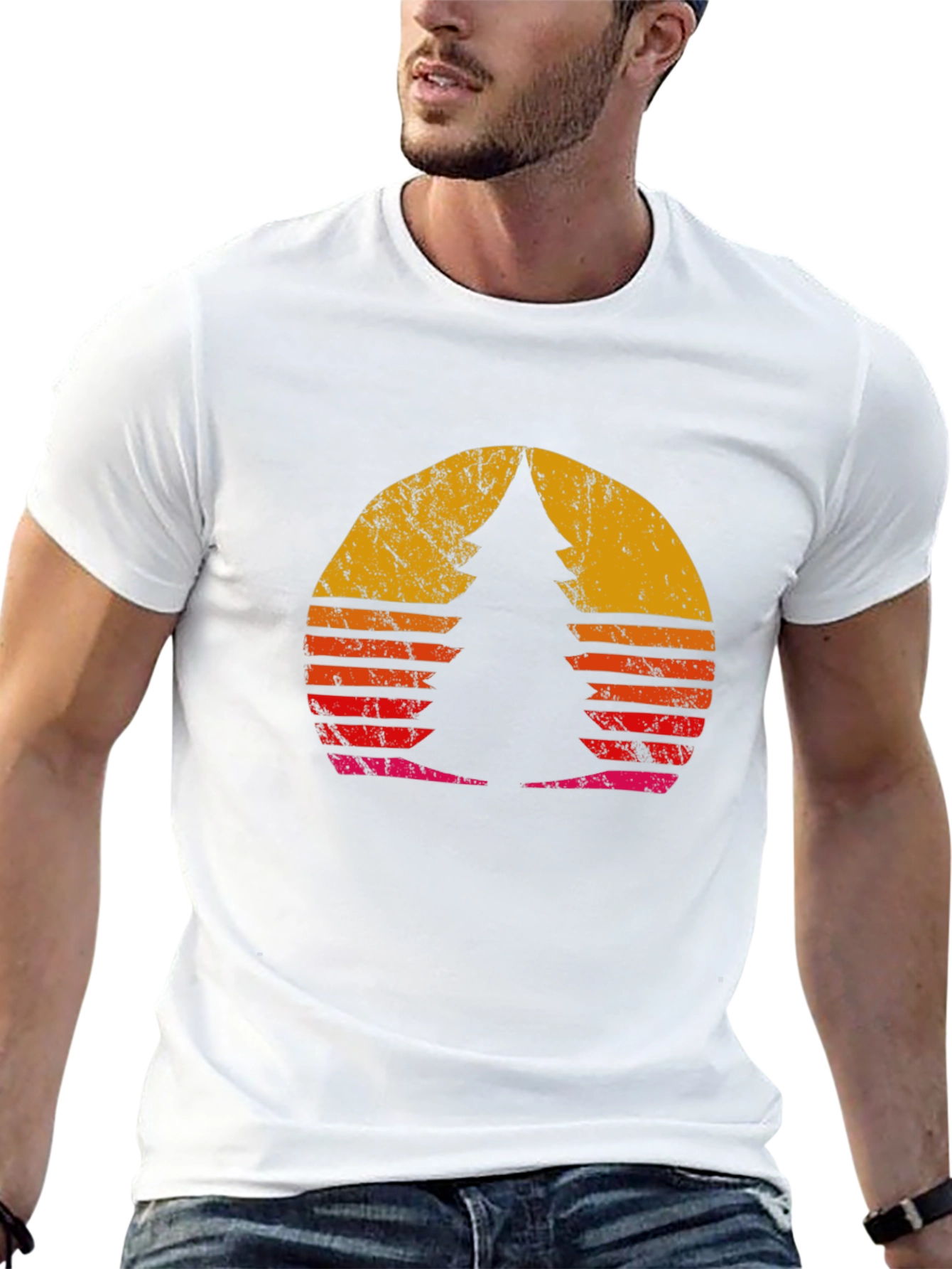 Retro Sunset Pine Tree Graphic Tee
