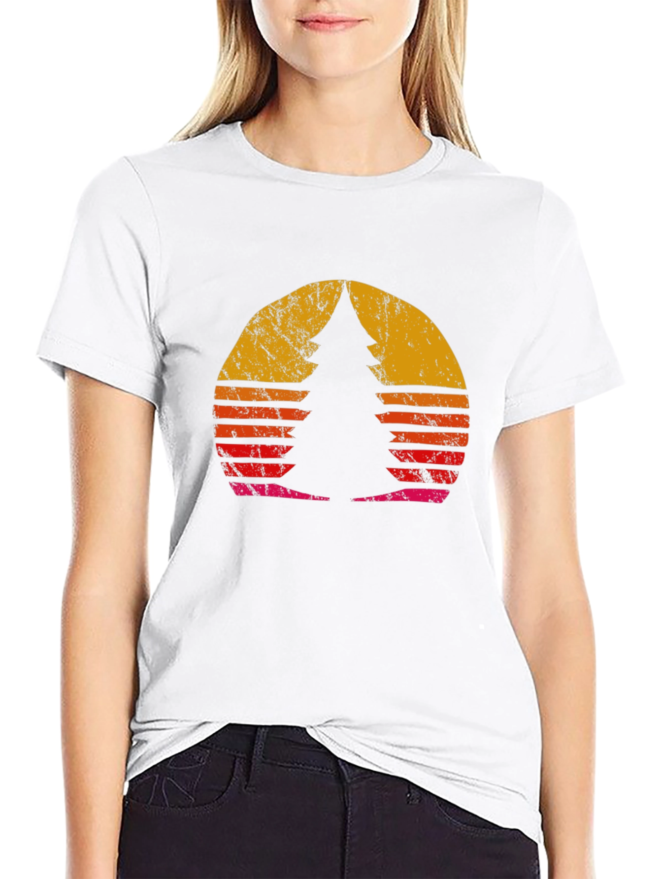 Retro Sunset Pine Tree Graphic Tee