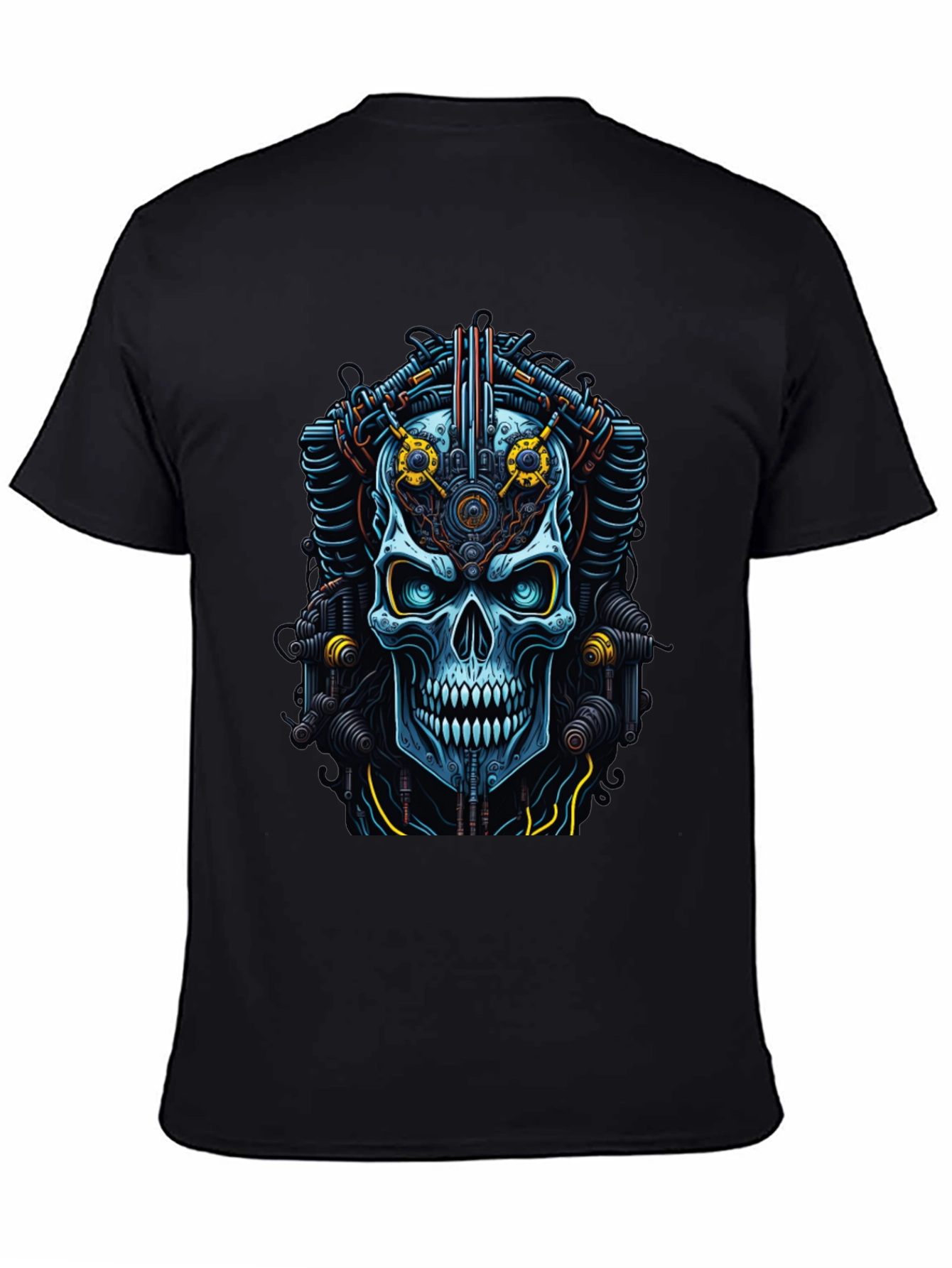 Cyberpunk Skull Graphic Tee - Bold Steampunk Style