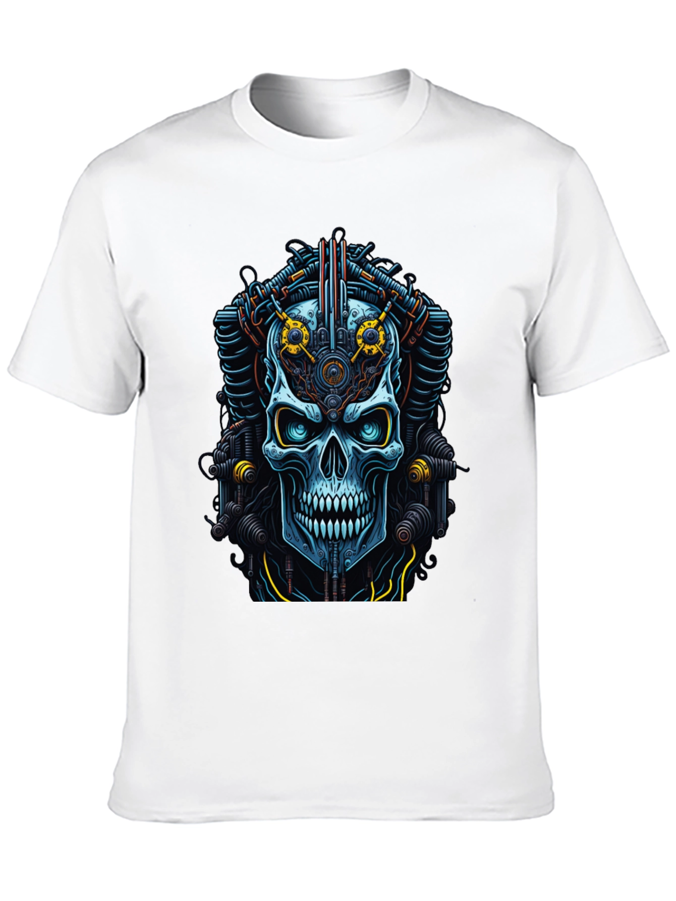 Cyberpunk Skull Graphic Tee - Bold Steampunk Style
