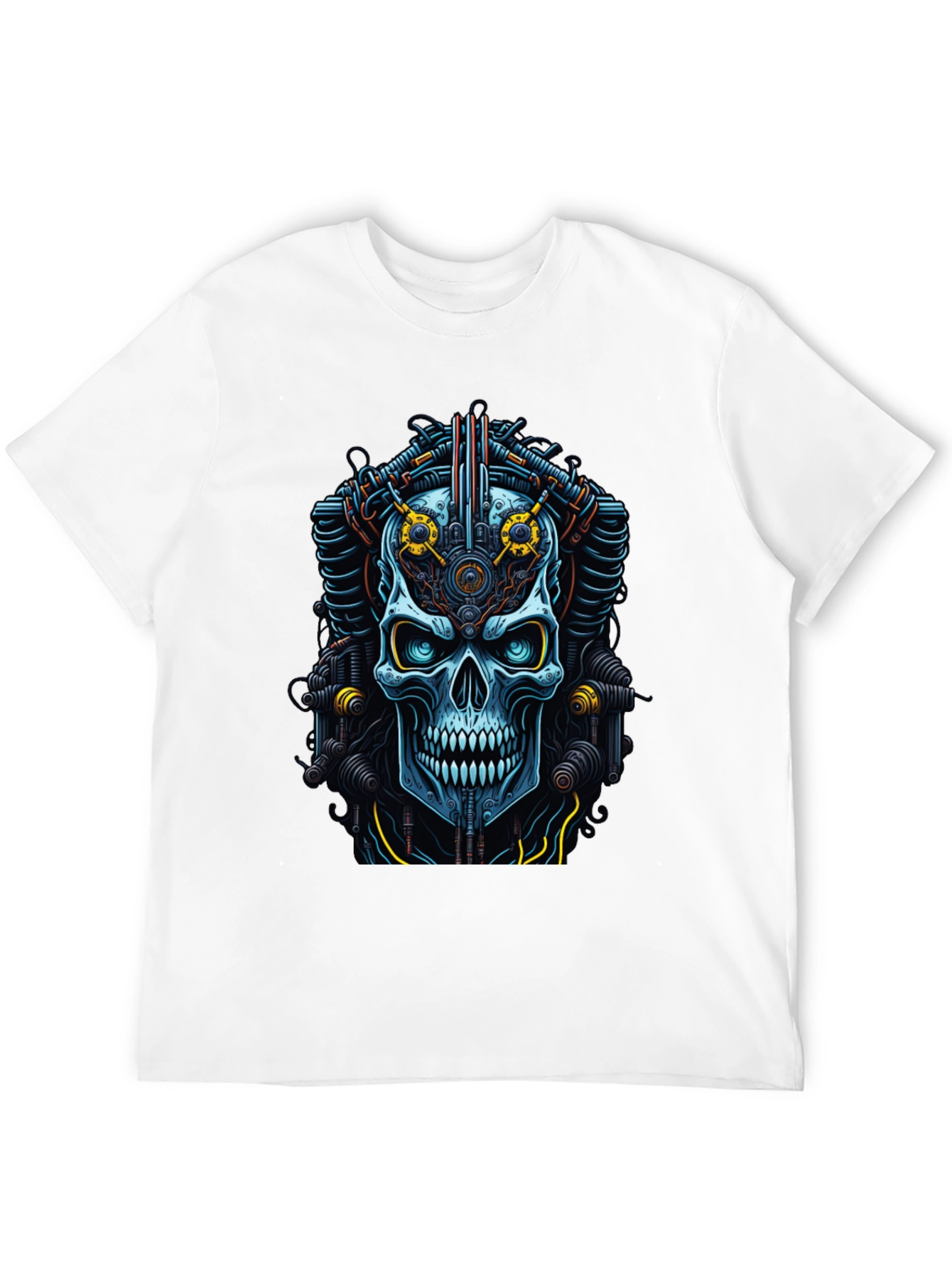 Cyberpunk Skull Graphic Tee - Bold Steampunk Style