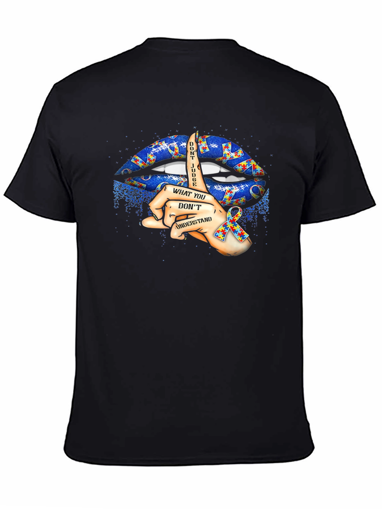 Autism Awareness Lips Graphic T-Shirt