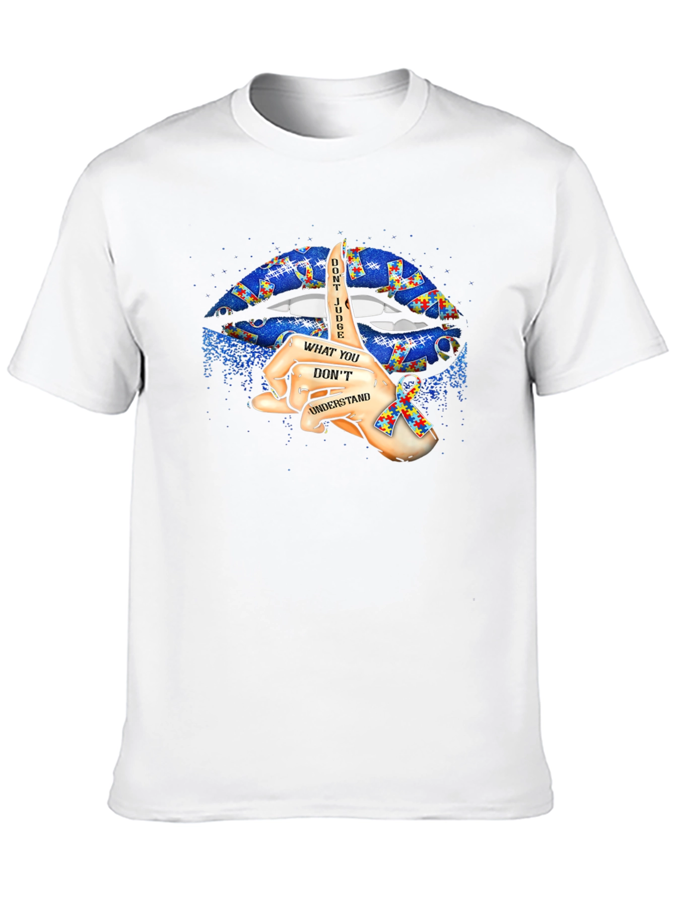 Autism Awareness Lips Graphic T-Shirt
