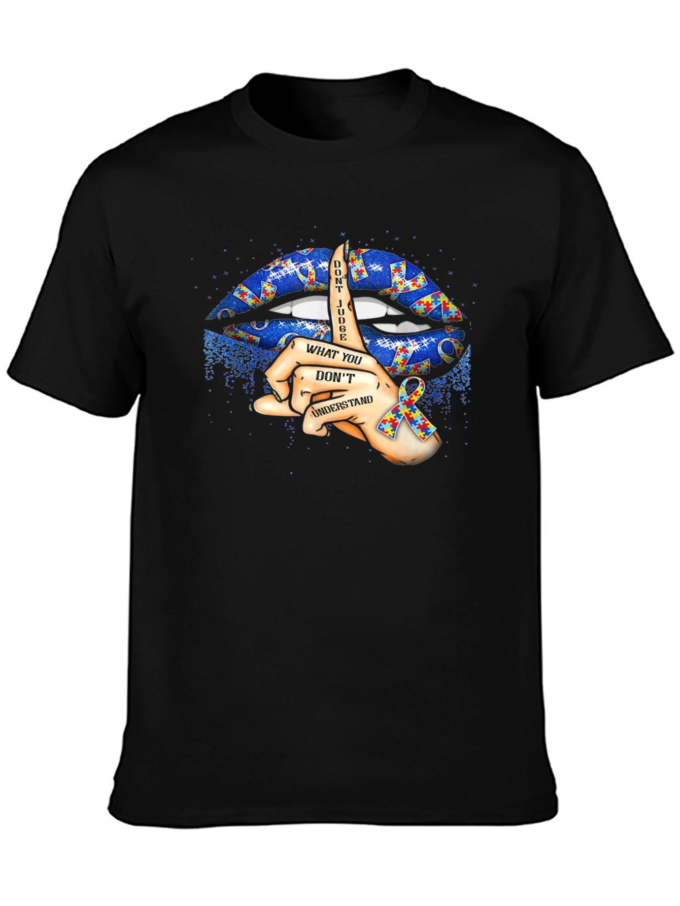 Autism Awareness Lips Graphic T-Shirt