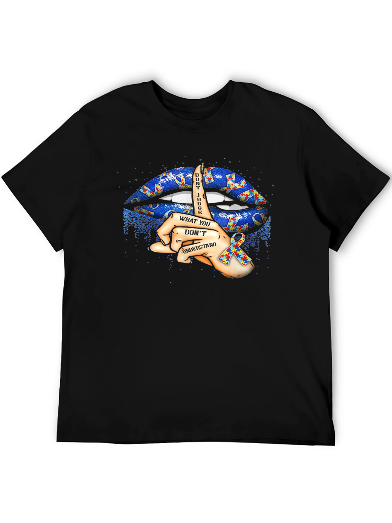 Autism Awareness Lips Graphic T-Shirt