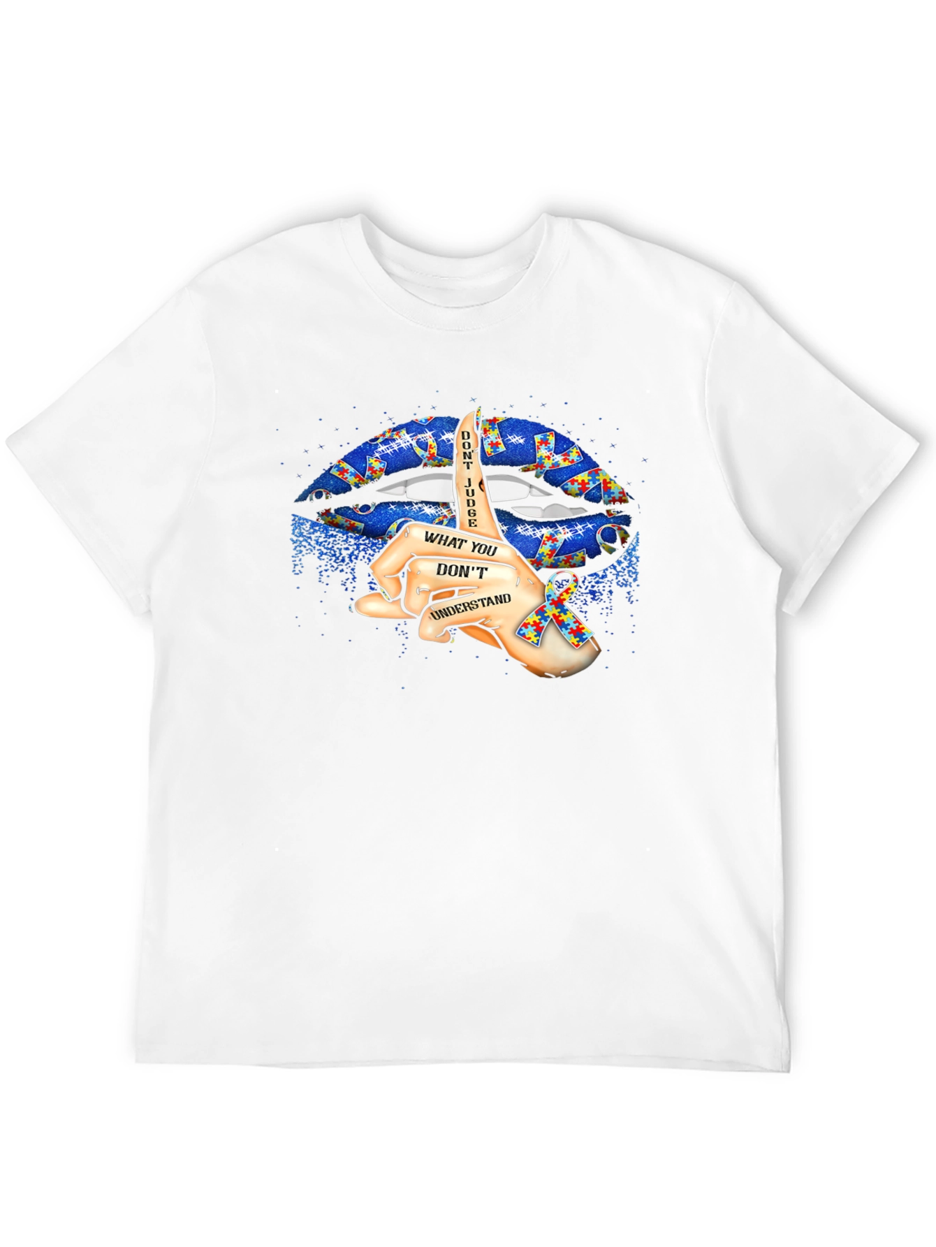 Autism Awareness Lips Graphic T-Shirt