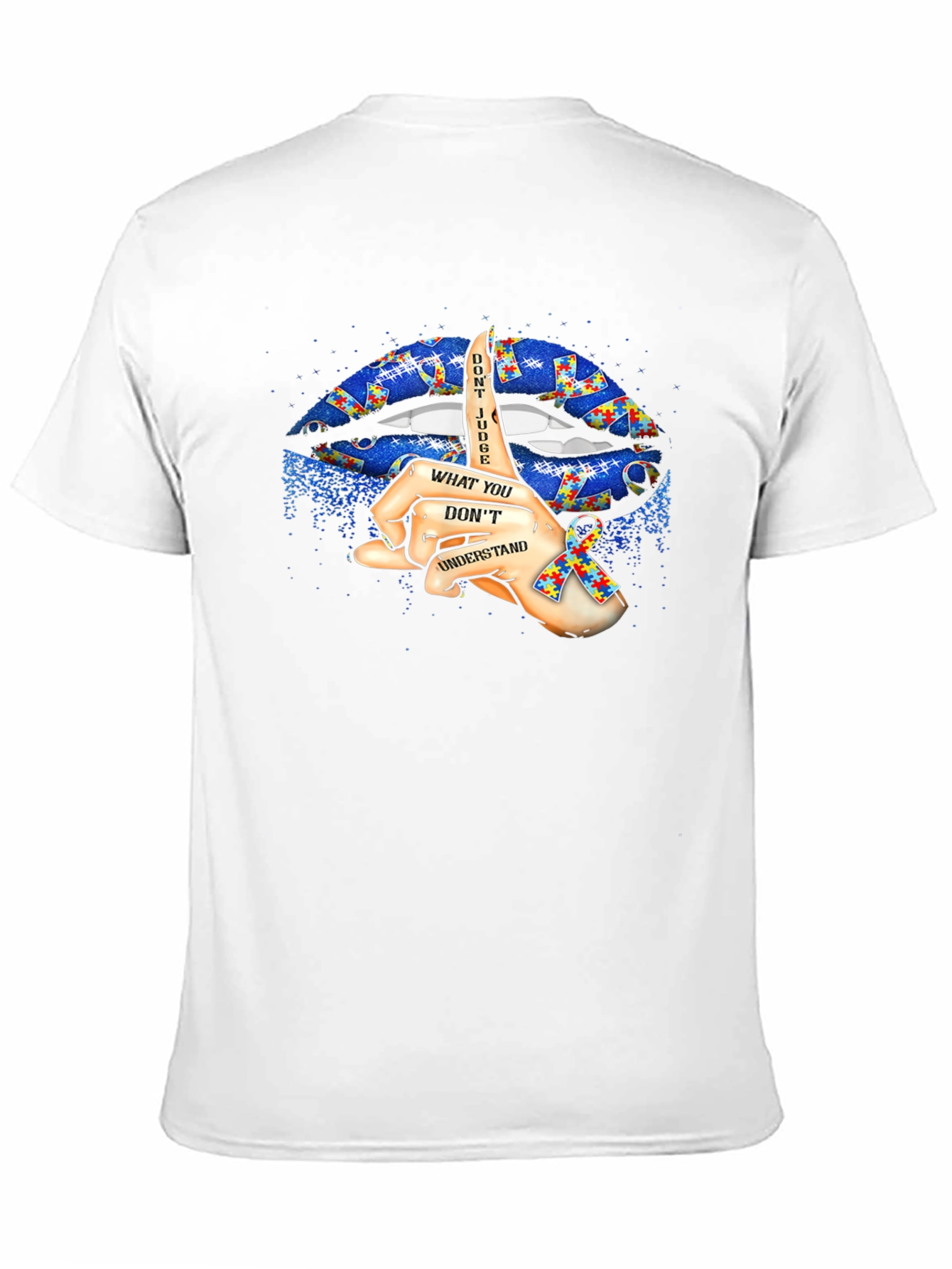 Autism Awareness Lips Graphic T-Shirt