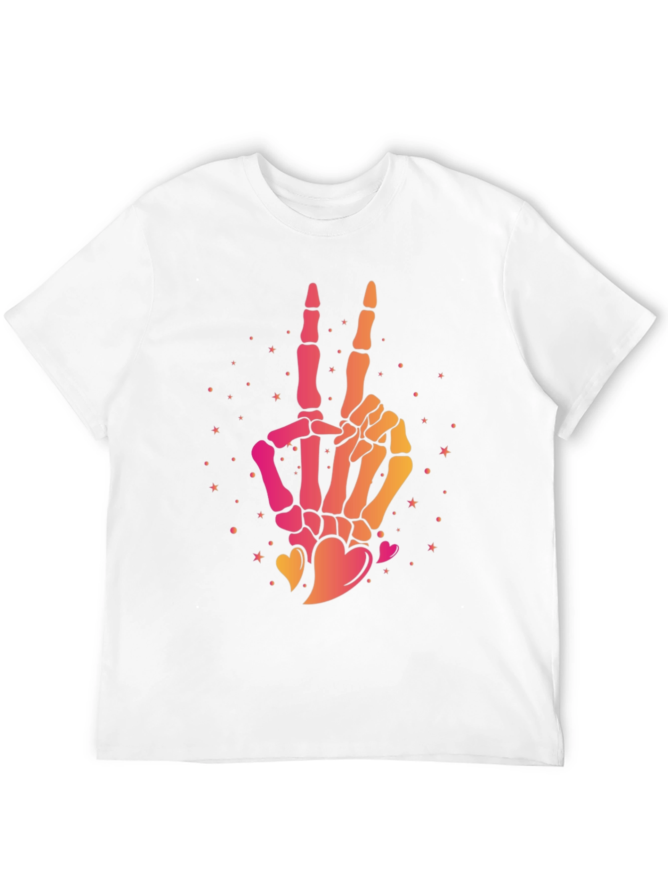 Skeleton Hand Peace Sign Graphic Tee