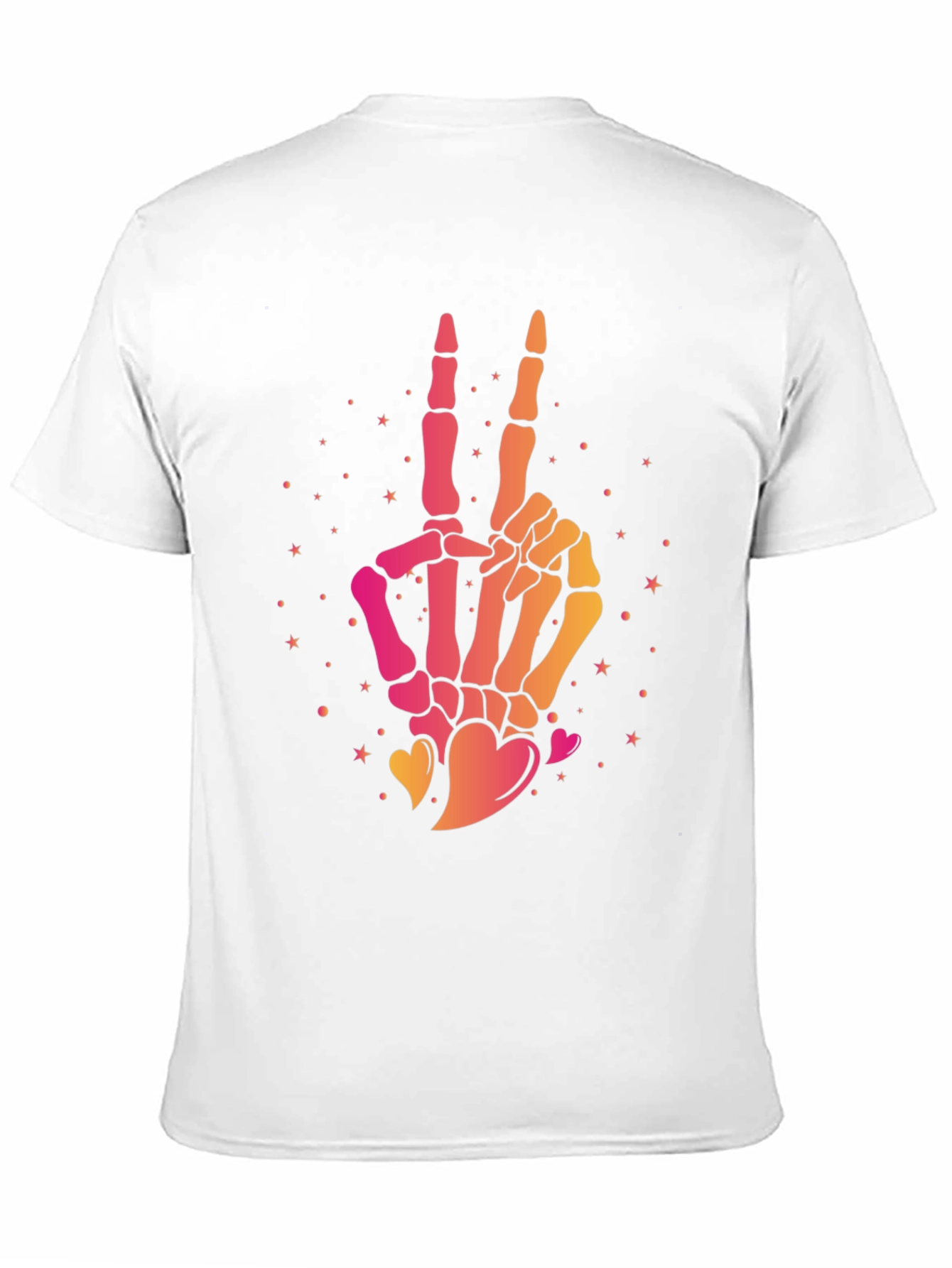 Skeleton Hand Peace Sign Graphic Tee