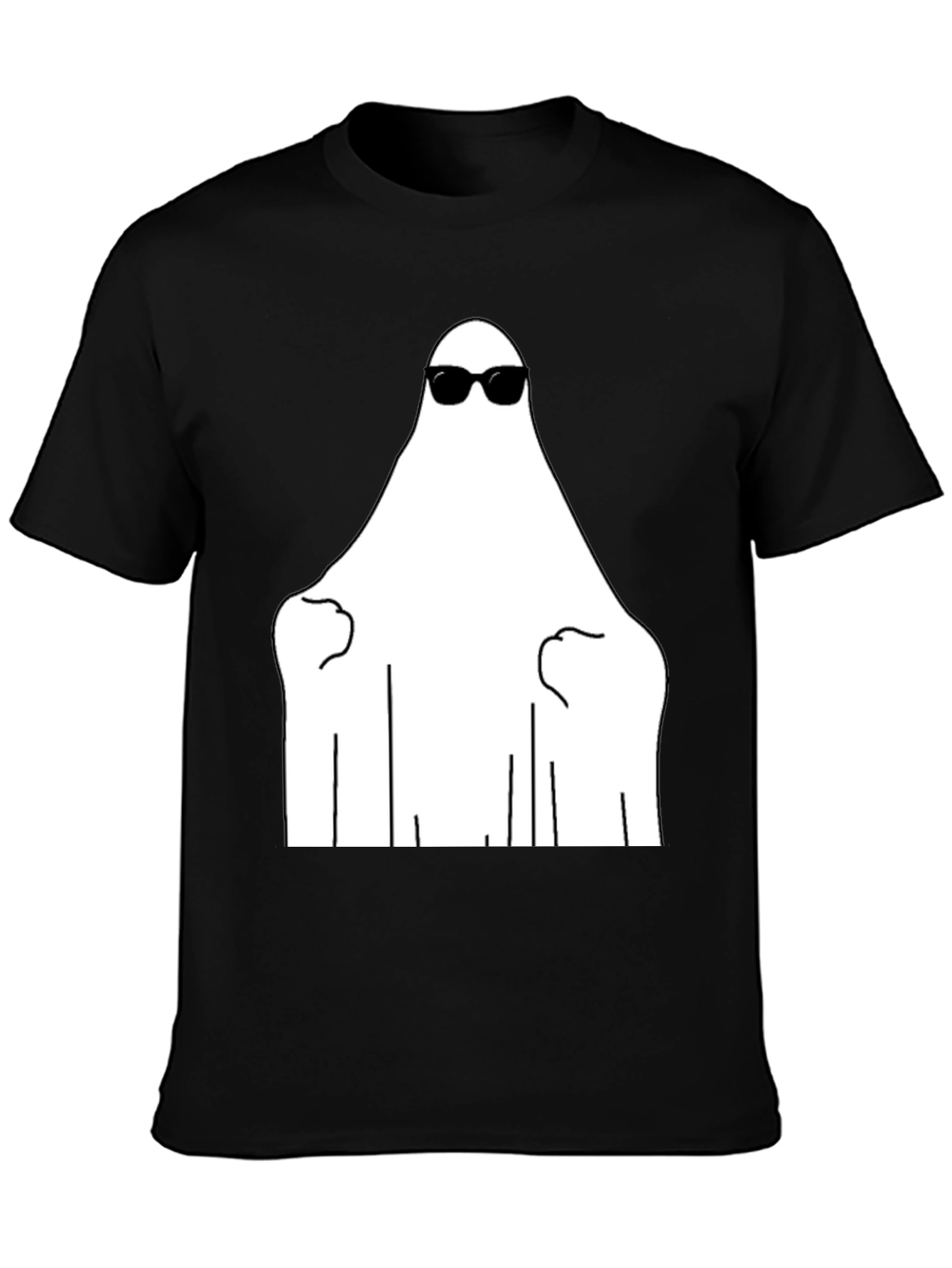 Cool Ghost Graphic Tee - Black Cotton Shirt