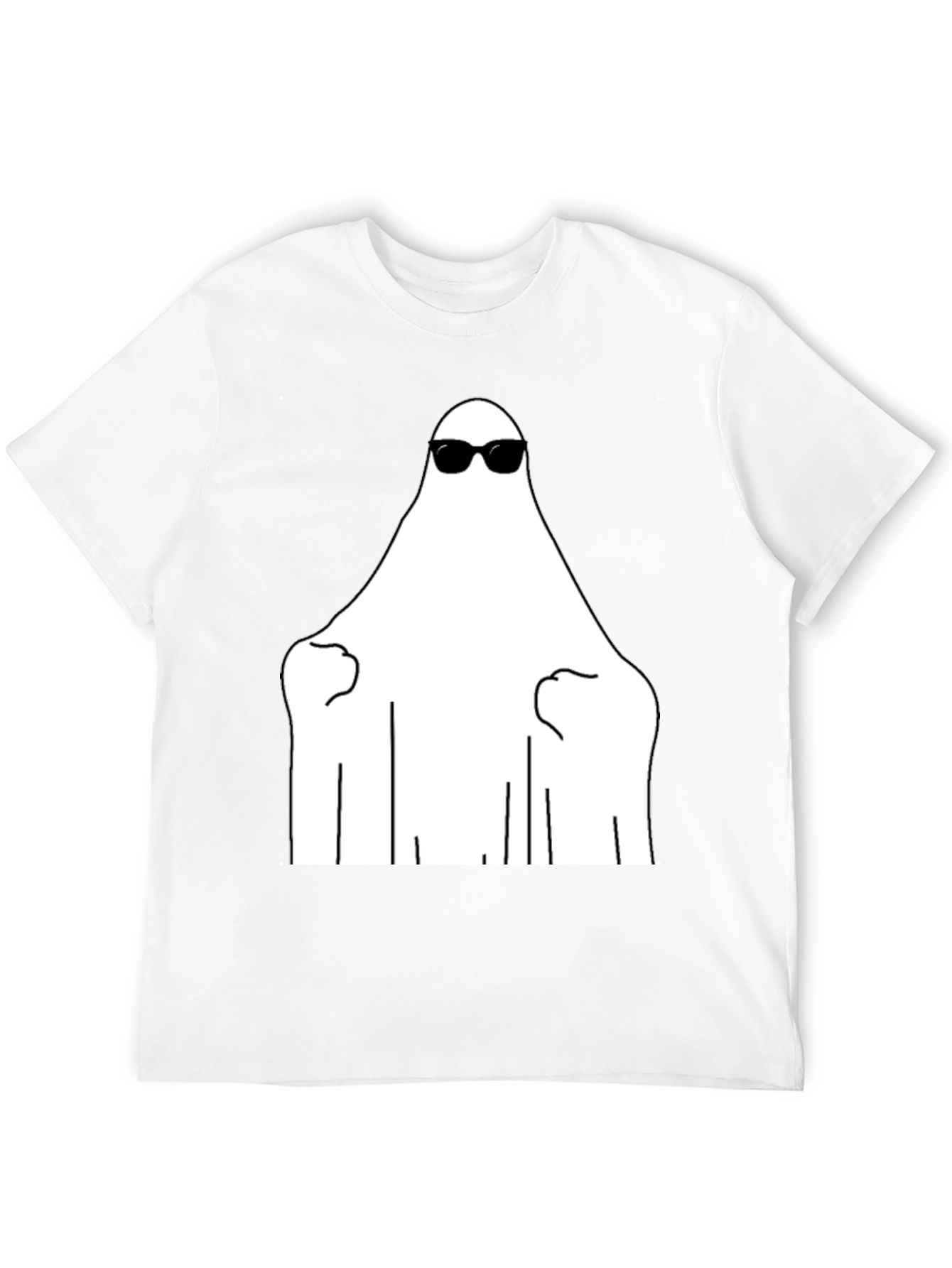 Cool Ghost Graphic Tee - Black Cotton Shirt