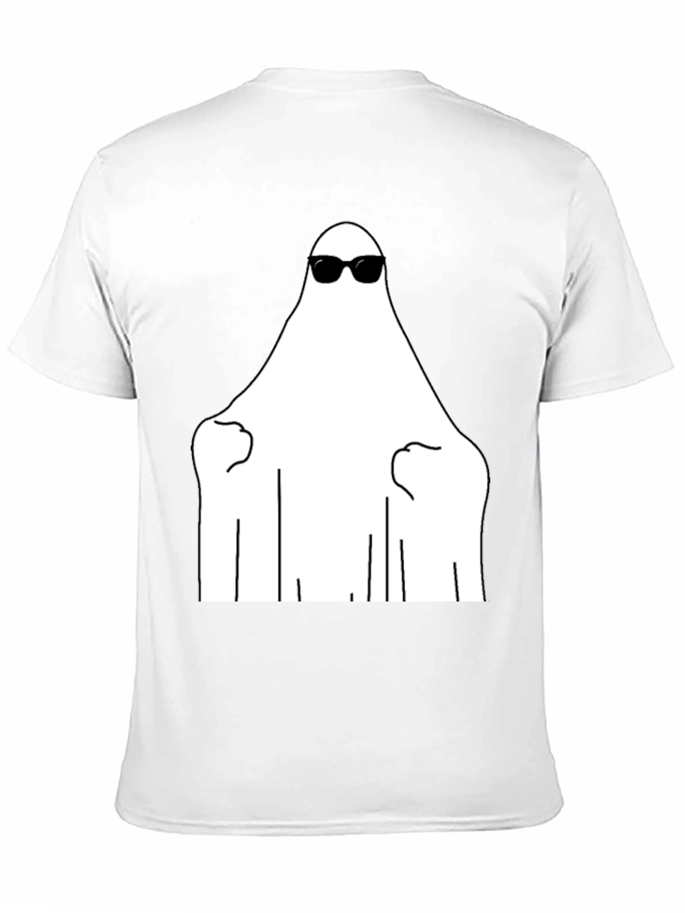 Cool Ghost Graphic Tee - Black Cotton Shirt
