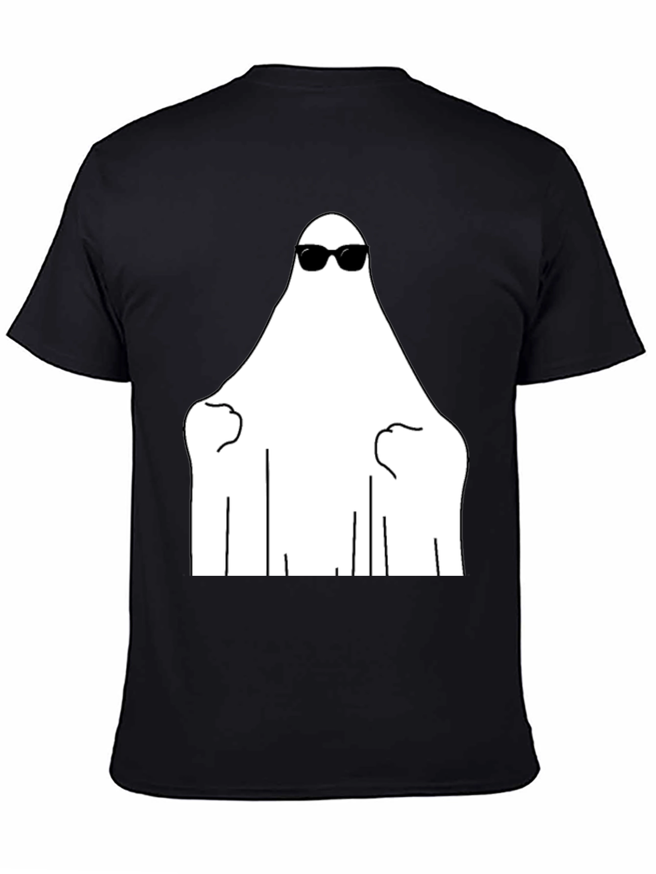 Cool Ghost Graphic Tee - Black Cotton Shirt