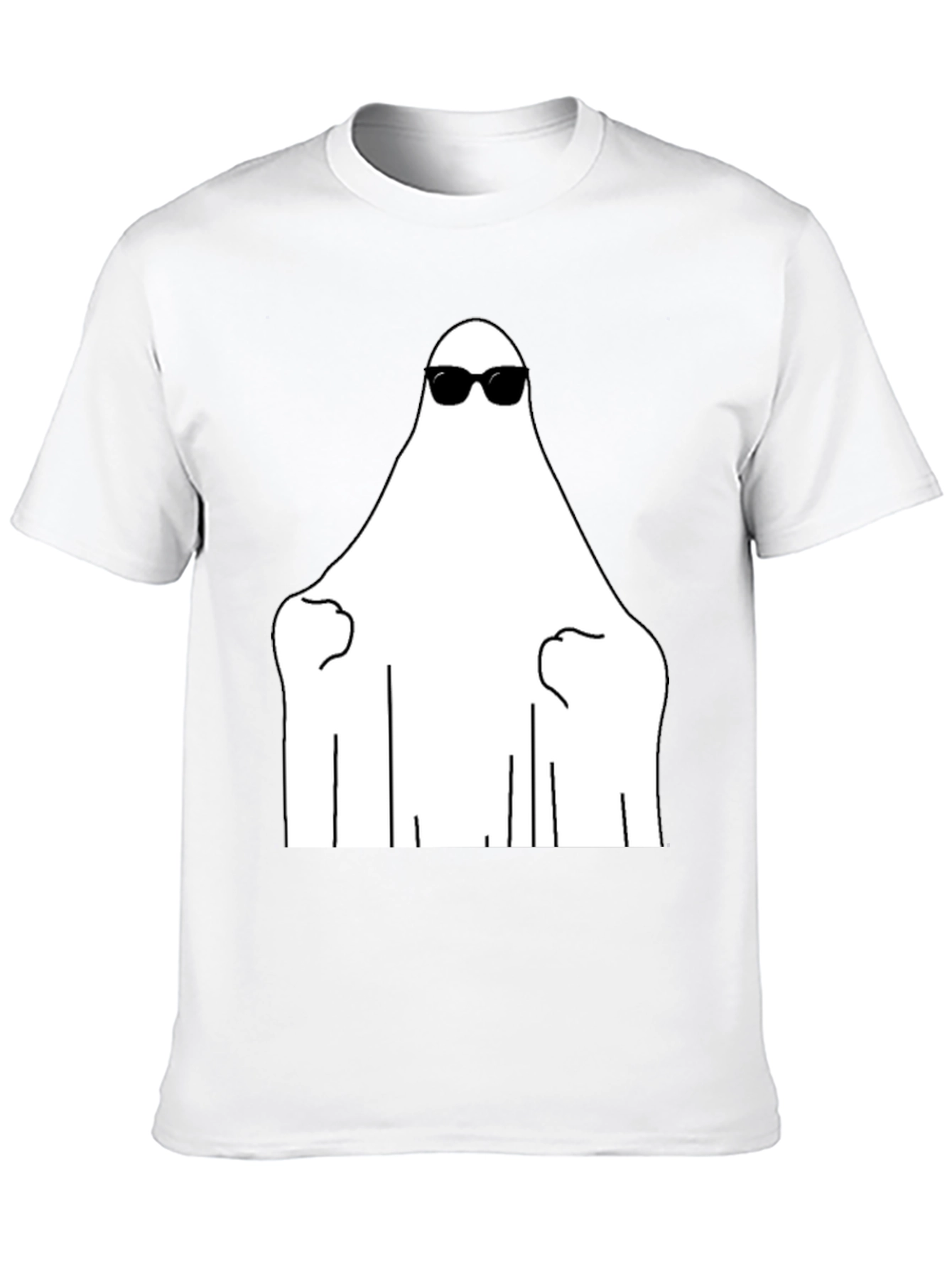 Cool Ghost Graphic Tee - Black Cotton Shirt