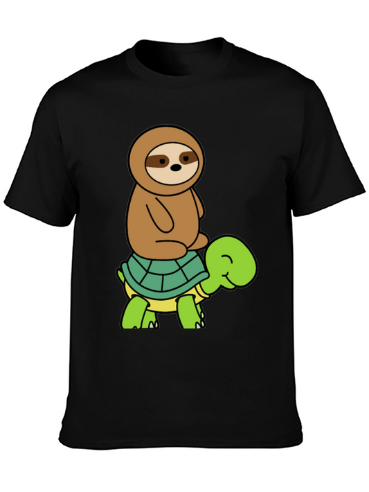 Sloth Riding Turtle Graphic Tee