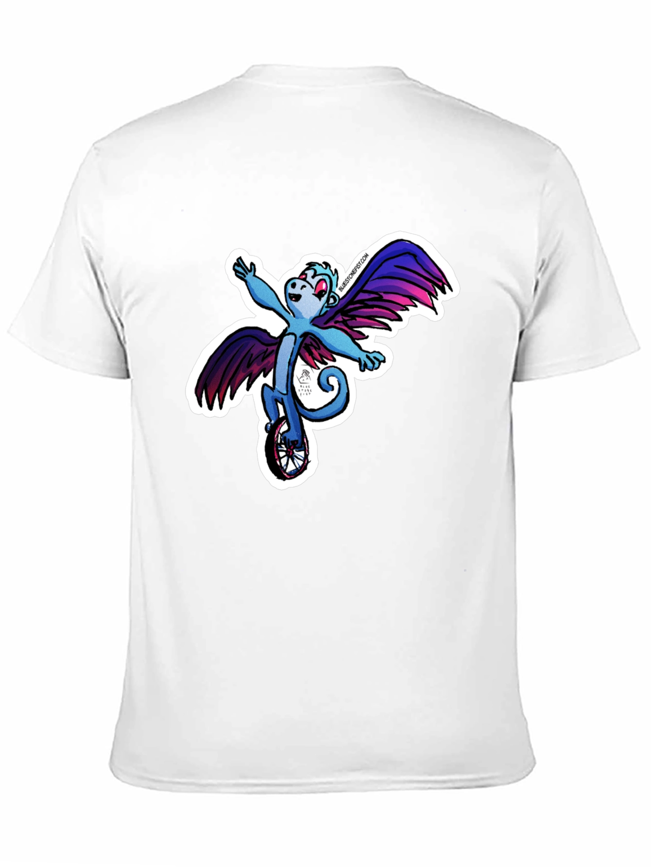 Winged Monkey Unicycle Black T-Shirt