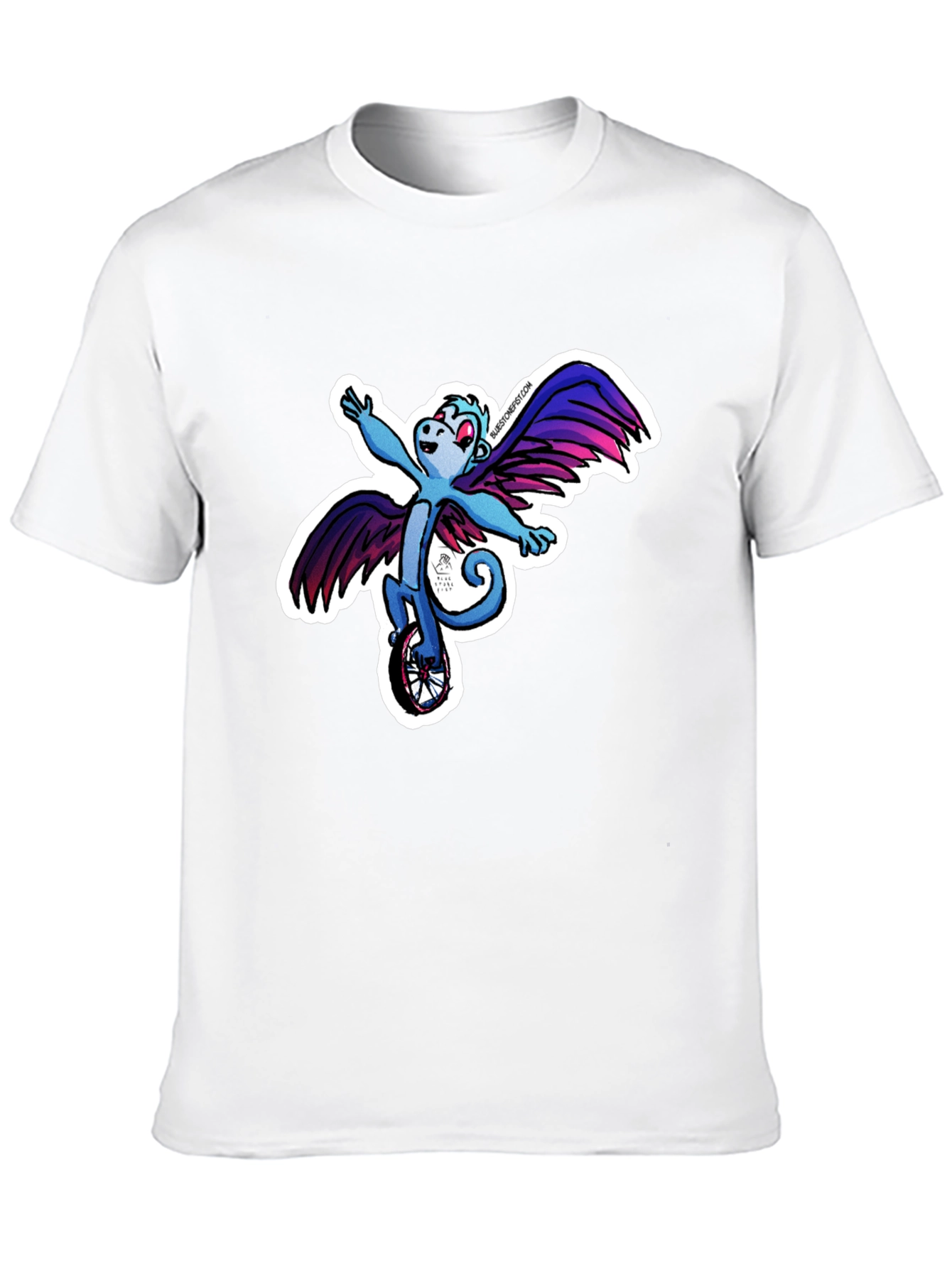 Winged Monkey Unicycle Black T-Shirt