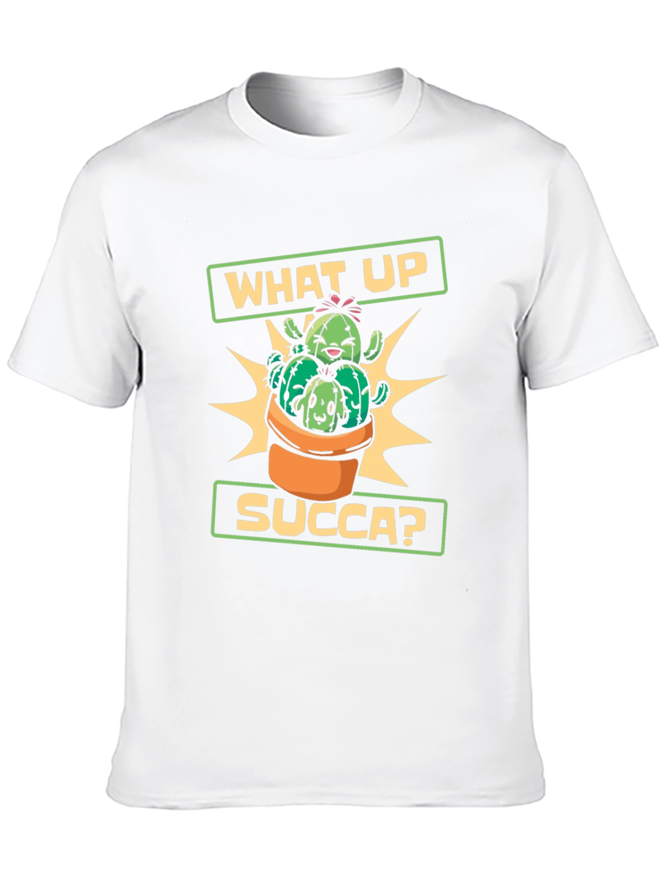 What Up Succa Cactus T-Shirt - Novelty Graphic Tee