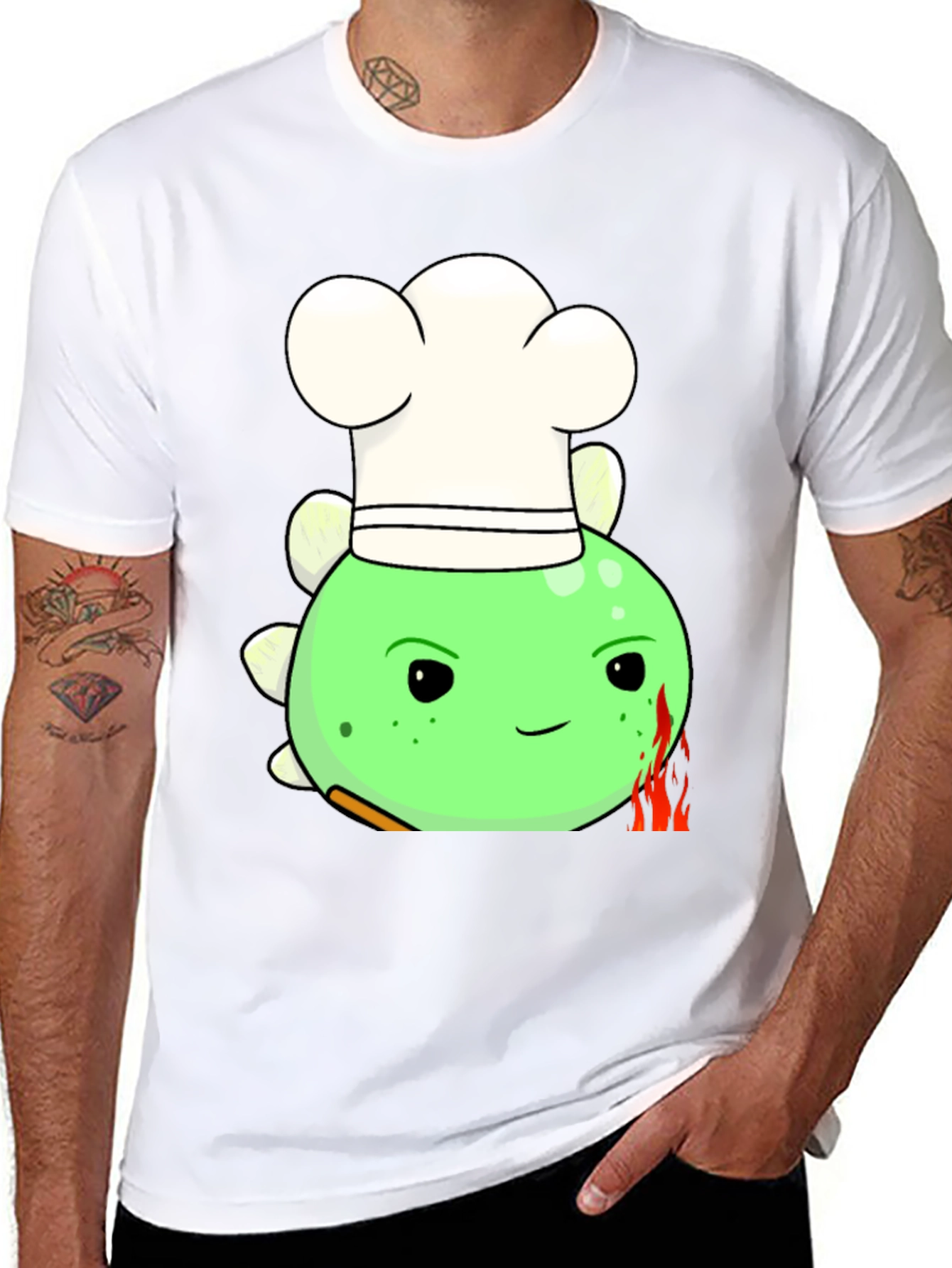 Chef Dino T-Shirt - Funny Cartoon Tee