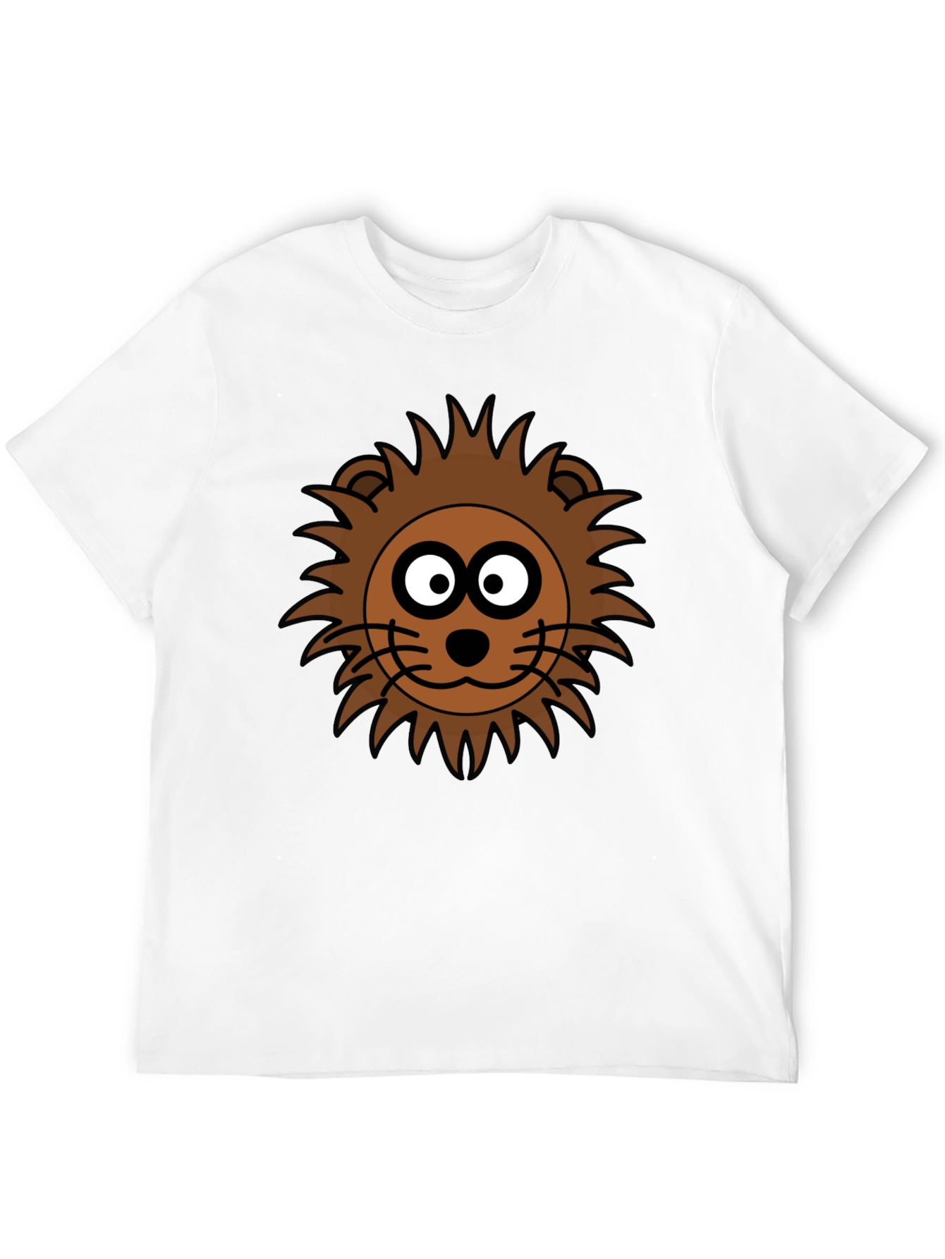 Cartoon Lion Graphic Black T-Shirt