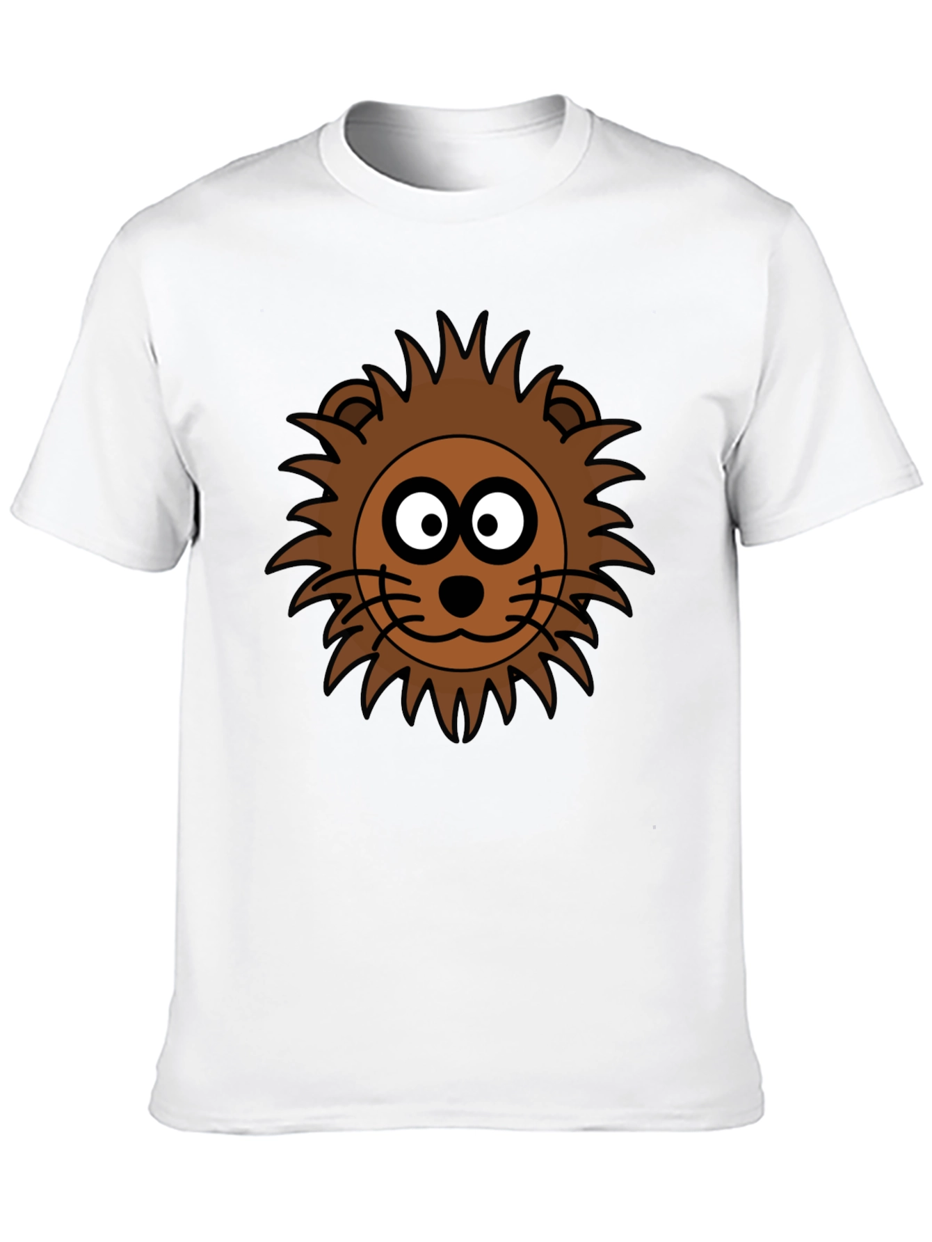 Cartoon Lion Graphic Black T-Shirt