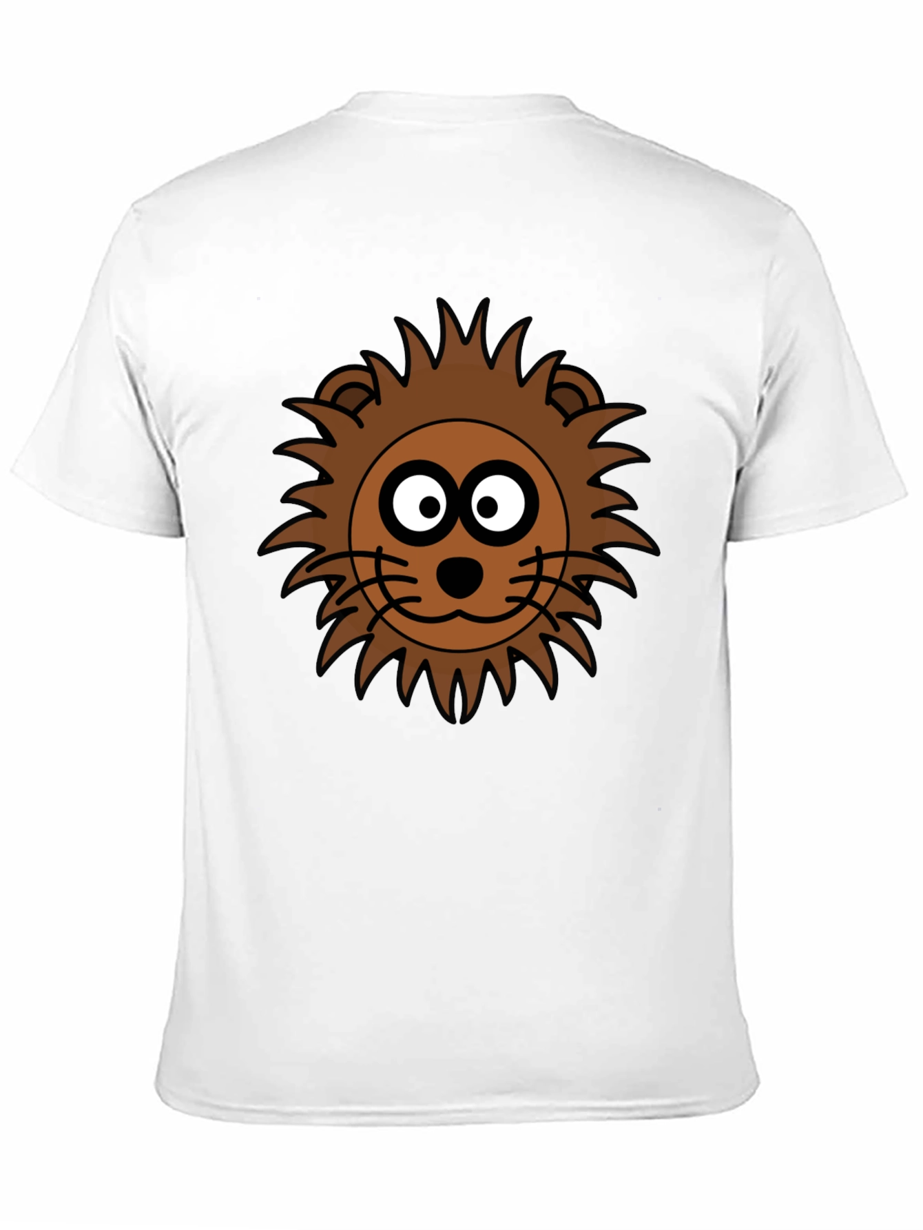 Cartoon Lion Graphic Black T-Shirt