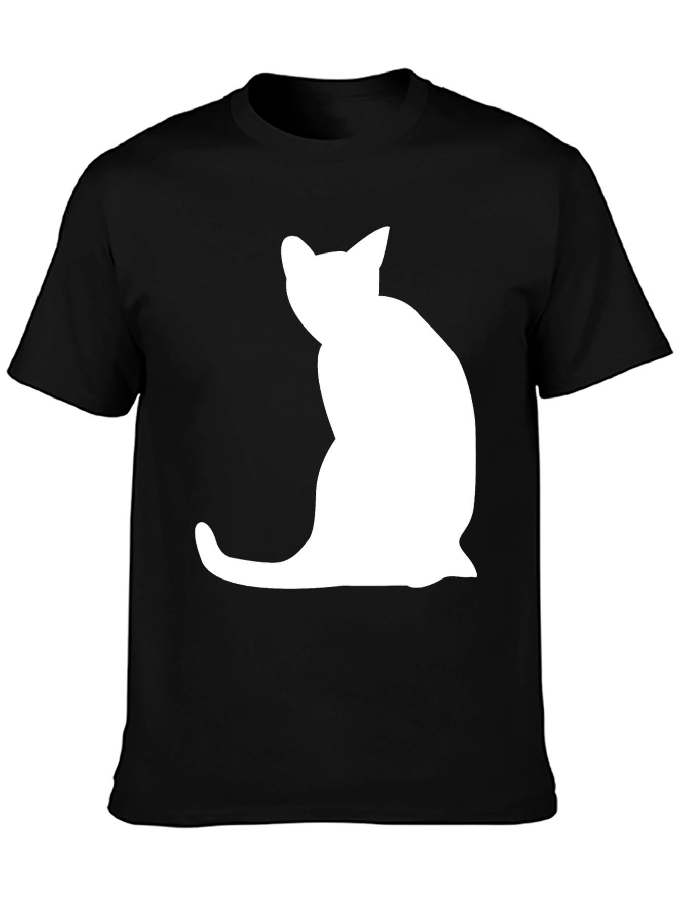 Cat Silhouette Graphic Tee - Cool Casual Style