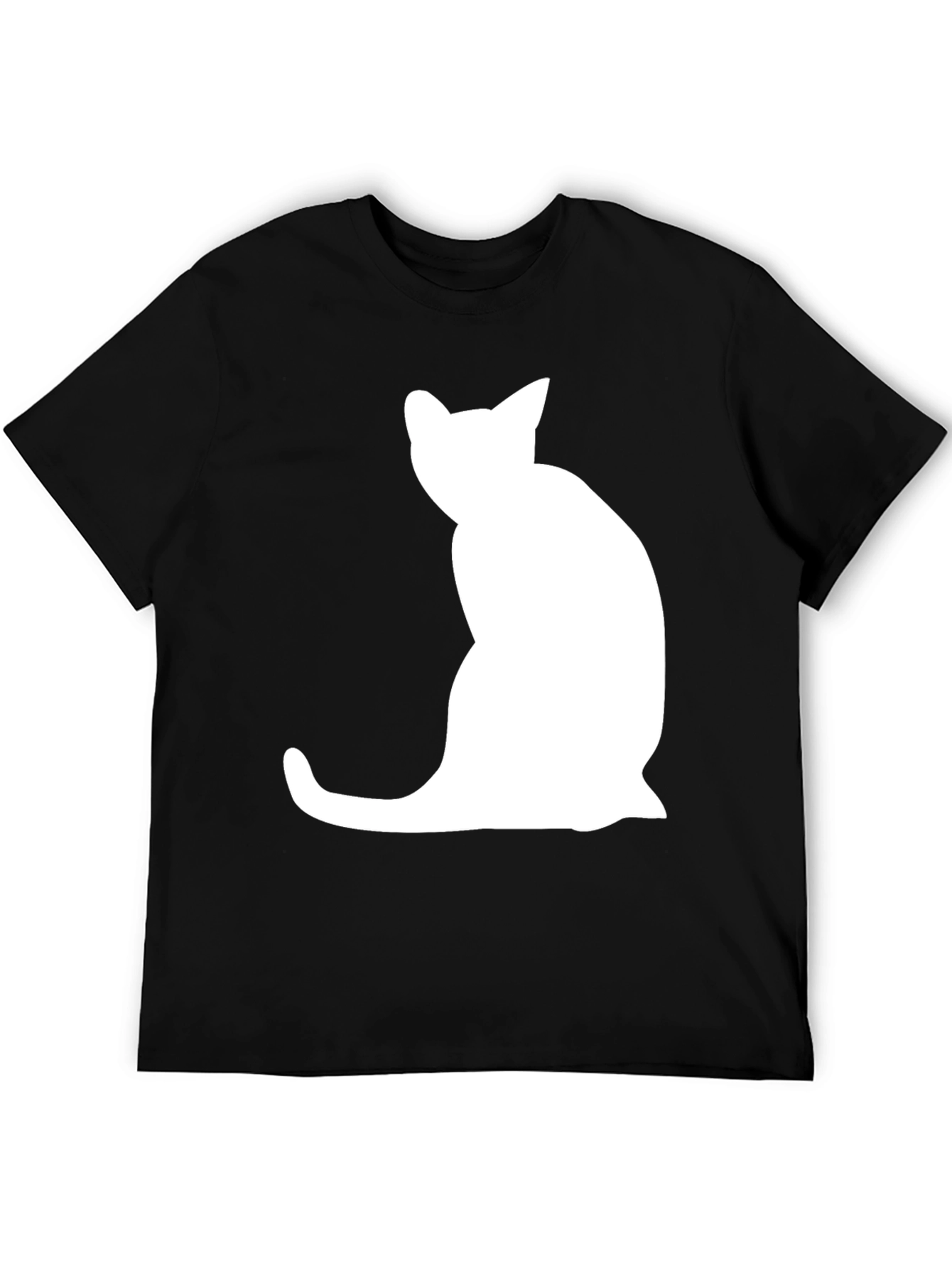Cat Silhouette Graphic Tee - Cool Casual Style